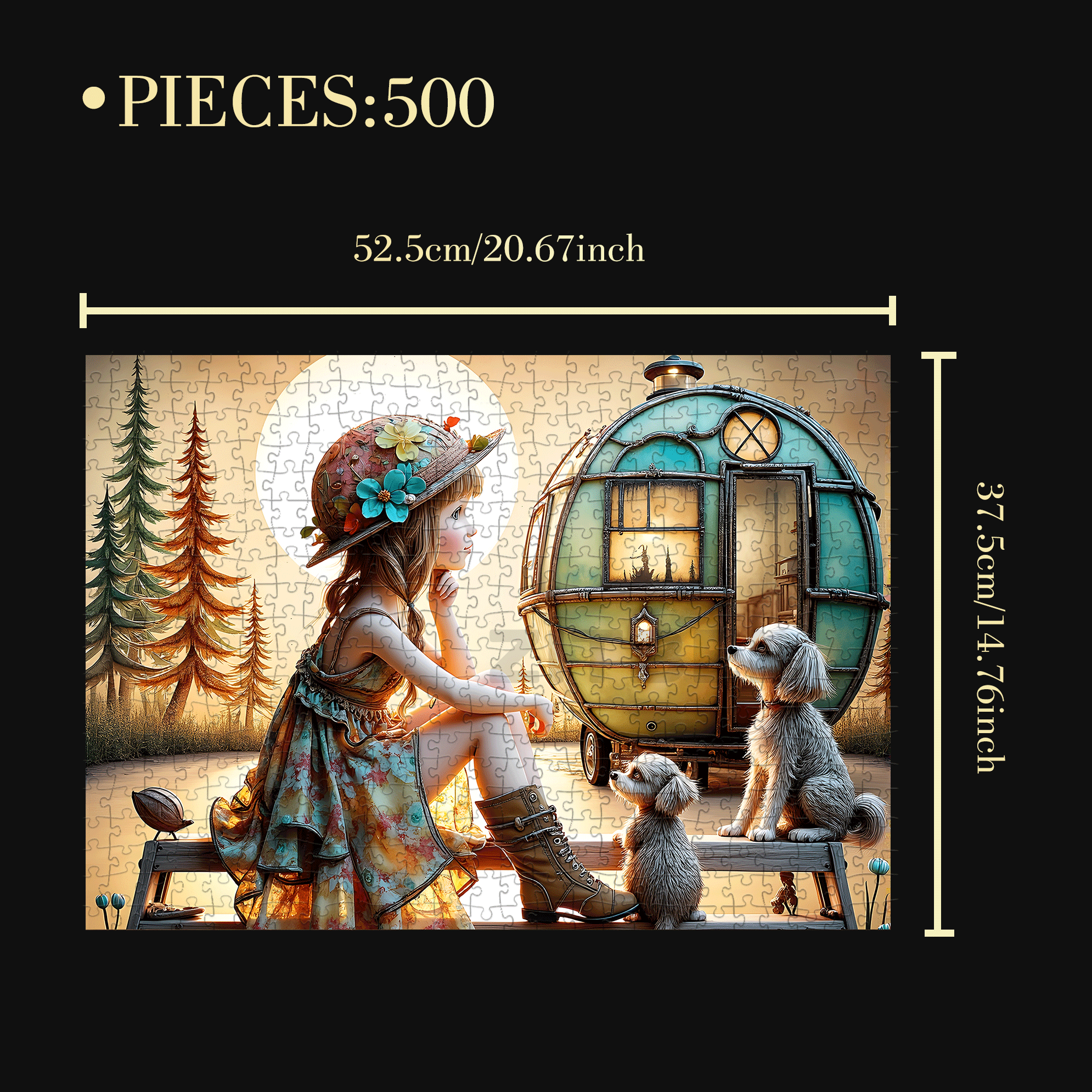 My Little Sister And The Puppies 500pcs/1000pcs Jigsaw Puzzle, Scratch-Resistant, Interactive Family Game & Brain-Boosting DIY Decor, Perfect for Halloween, Christmas & New Year Gifts, Family Puzzle Game