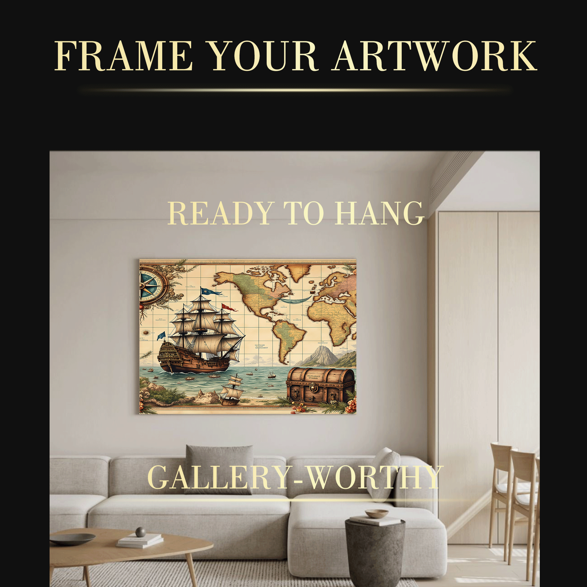 Nautical Chart 500pcs/1000pcs Jigsaw Puzzle, Scratch-Resistant, Interactive Family Game & Brain-Boosting DIY Decor, Perfect for Halloween, Christmas & New Year Gifts, Family Puzzle Game