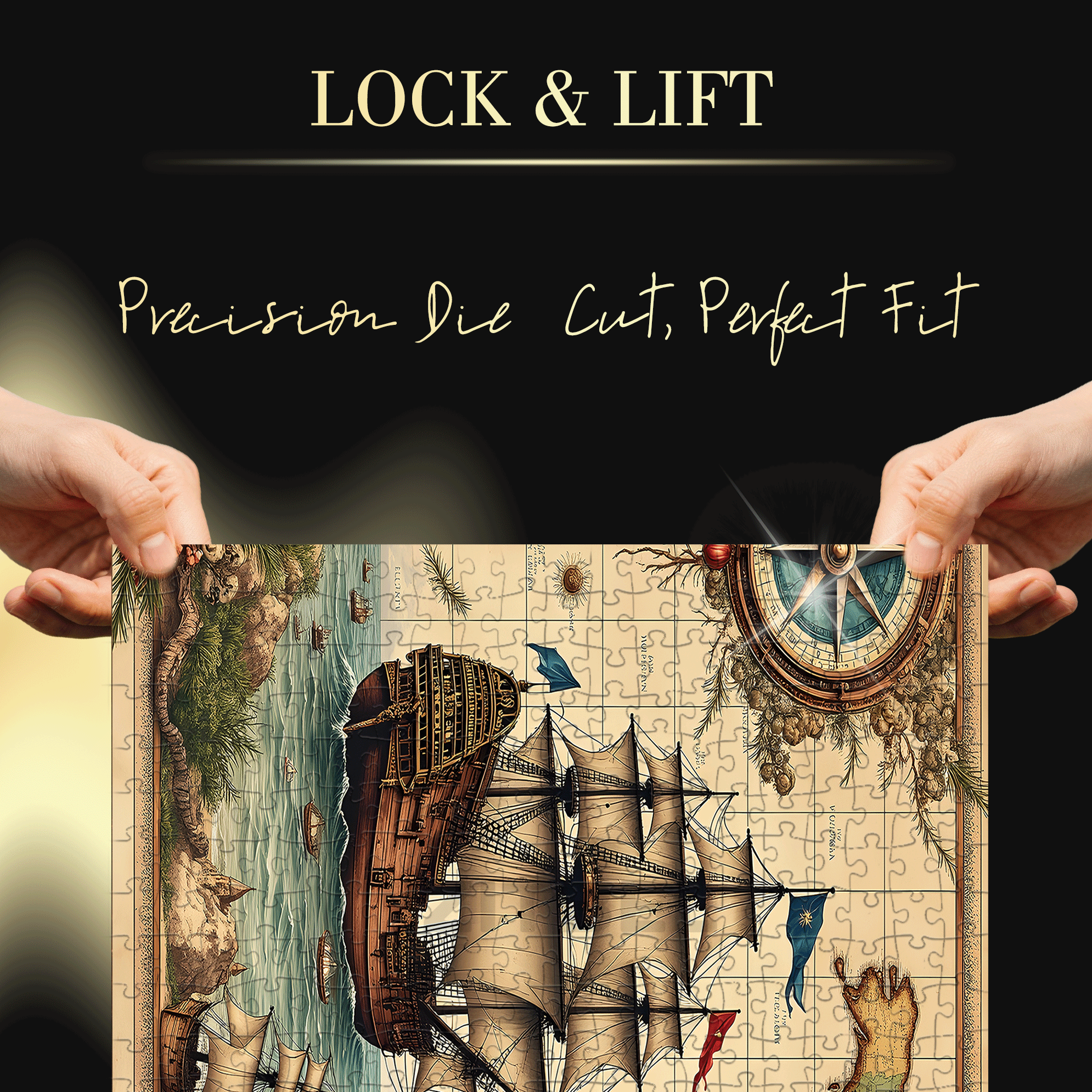 Nautical Chart 500pcs/1000pcs Jigsaw Puzzle, Scratch-Resistant, Interactive Family Game & Brain-Boosting DIY Decor, Perfect for Halloween, Christmas & New Year Gifts, Family Puzzle Game