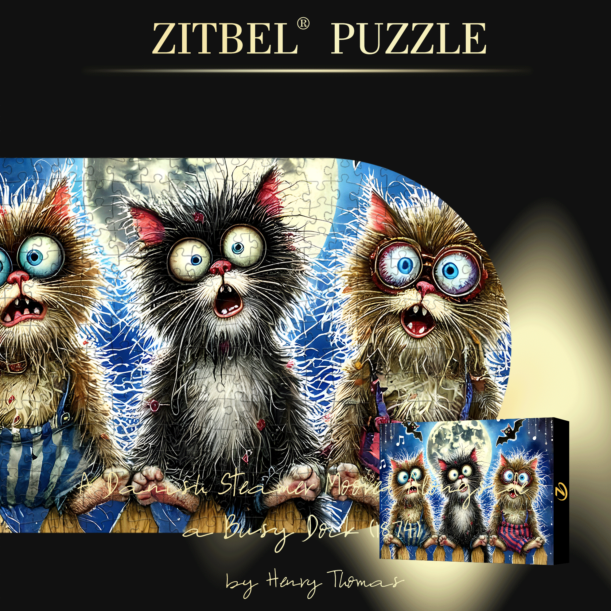 Night Of Terror 2 500pcs/1000pcs Jigsaw Puzzle, Scratch-Resistant, Interactive Family Game & Brain-Boosting DIY Decor, Perfect for Halloween, Christmas & New Year Gifts, Family Puzzle Game