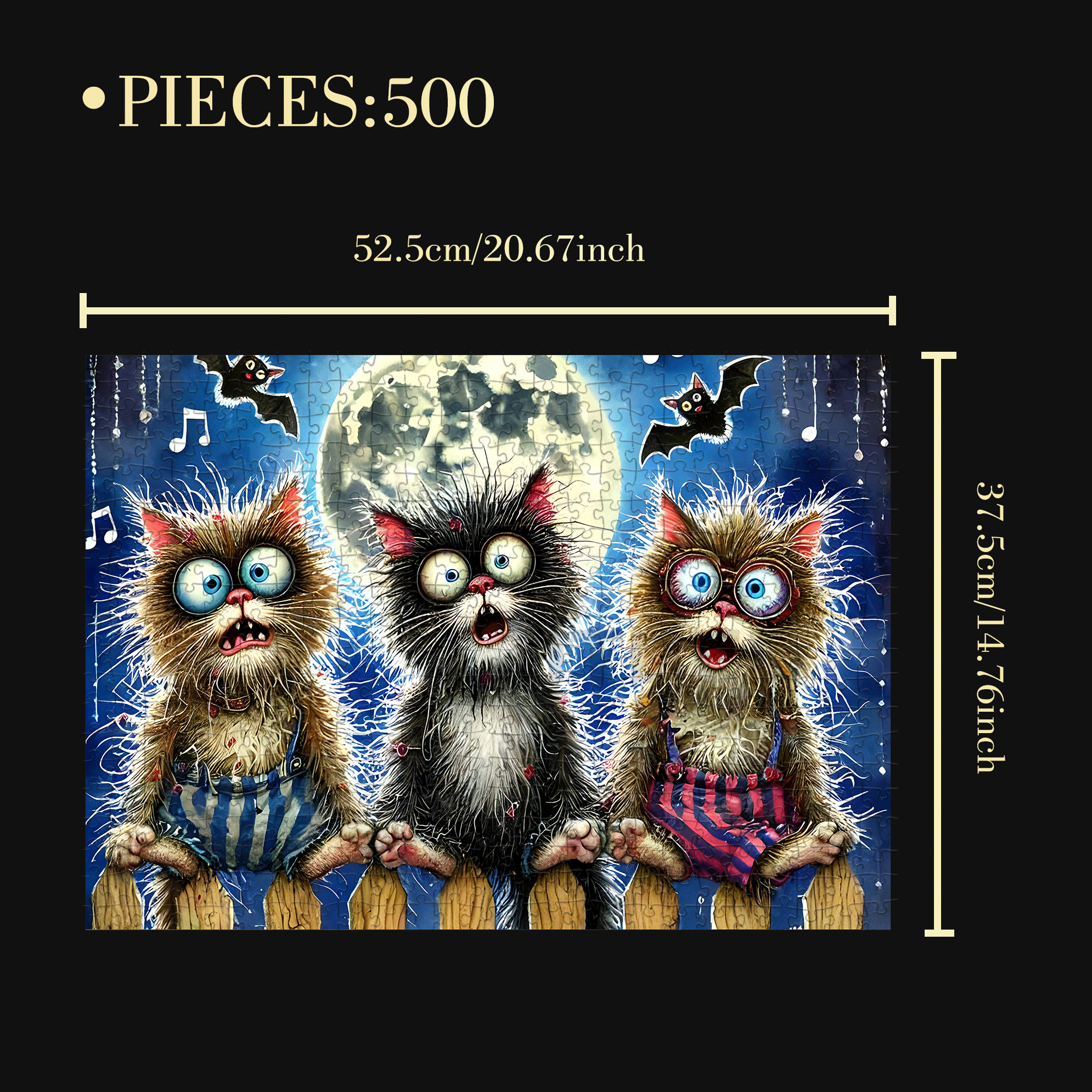 Night Of Terror 2 500pcs/1000pcs Jigsaw Puzzle, Scratch-Resistant, Interactive Family Game & Brain-Boosting DIY Decor, Perfect for Halloween, Christmas & New Year Gifts, Family Puzzle Game