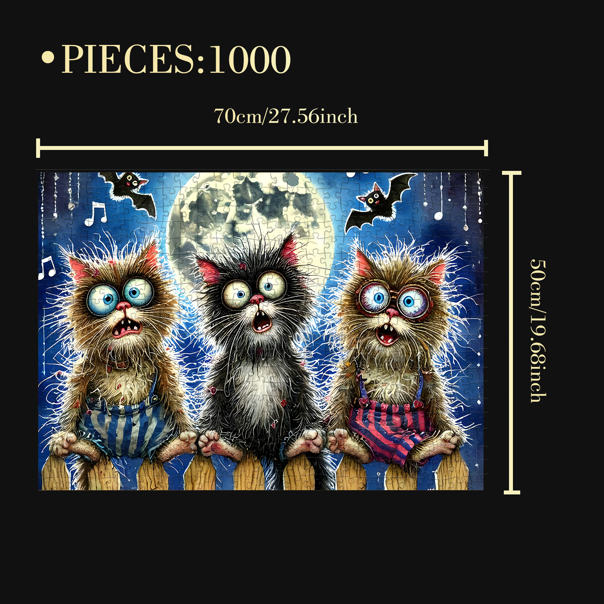 Night Of Terror 2 500pcs/1000pcs Jigsaw Puzzle, Scratch-Resistant, Interactive Family Game & Brain-Boosting DIY Decor, Perfect for Halloween, Christmas & New Year Gifts, Family Puzzle Game