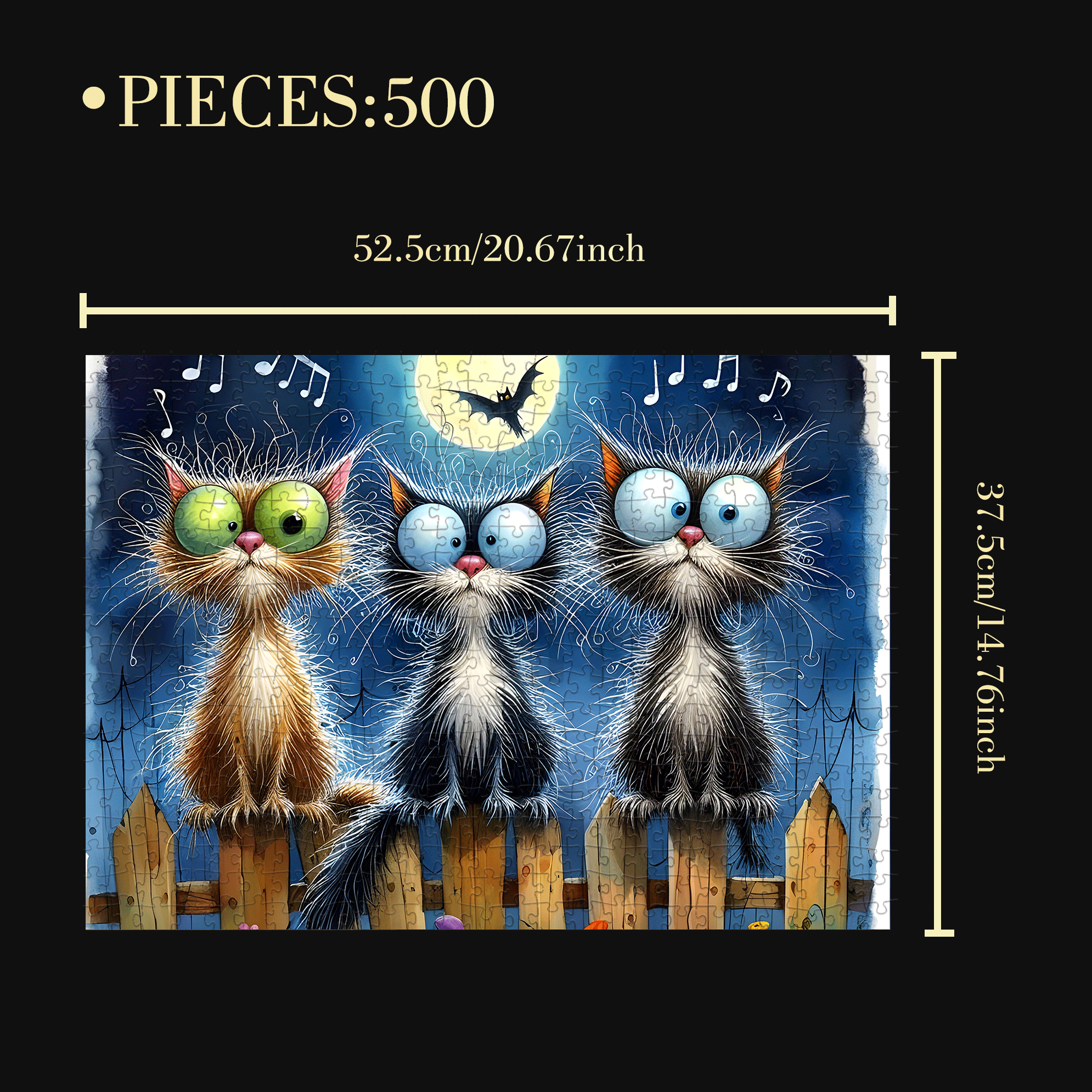 Night Of Terror 500pcs/1000pcs Jigsaw Puzzle, Scratch-Resistant, Interactive Family Game & Brain-Boosting DIY Decor, Perfect for Halloween, Christmas & New Year Gifts, Family Puzzle Game
