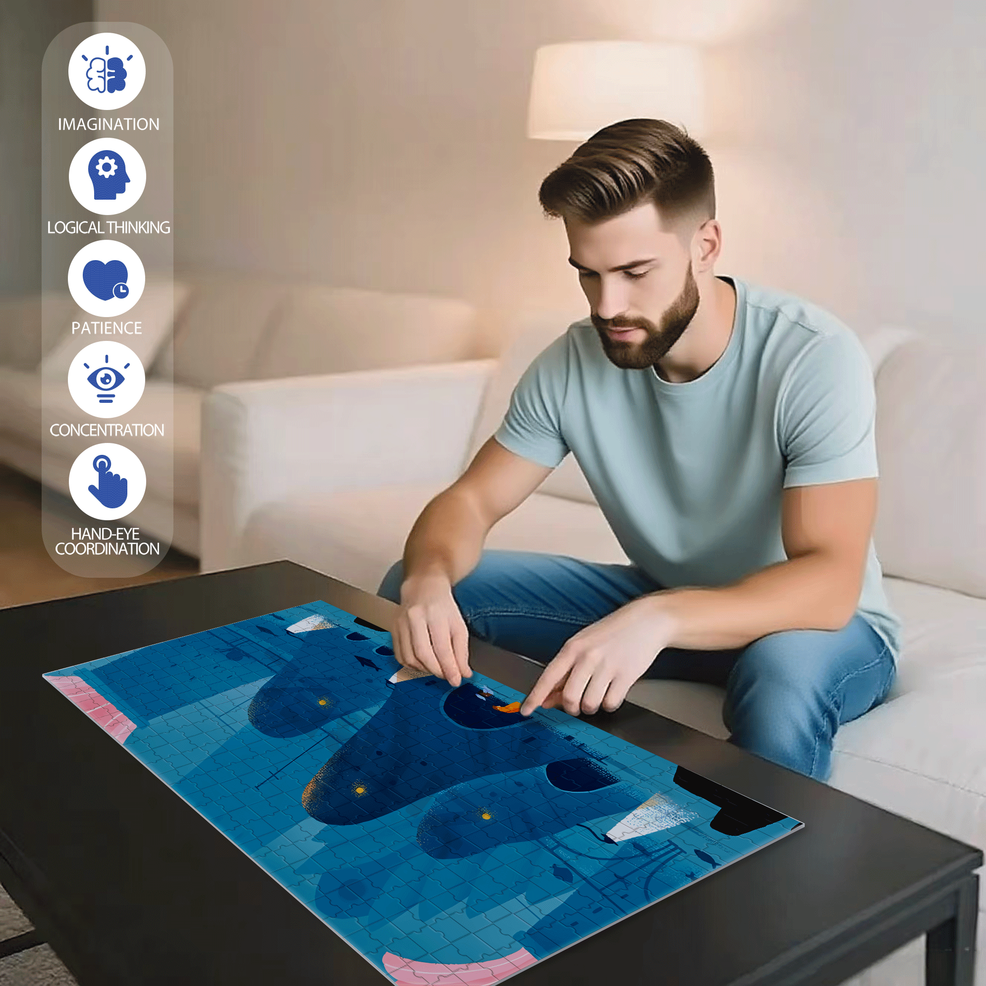 Norse Mythology 5 500pcs/1000pcs Jigsaw Puzzle, Scratch-Resistant, Interactive Family Game & Brain-Boosting DIY Decor, Perfect for Halloween, Christmas & New Year Gifts, Family Puzzle Game