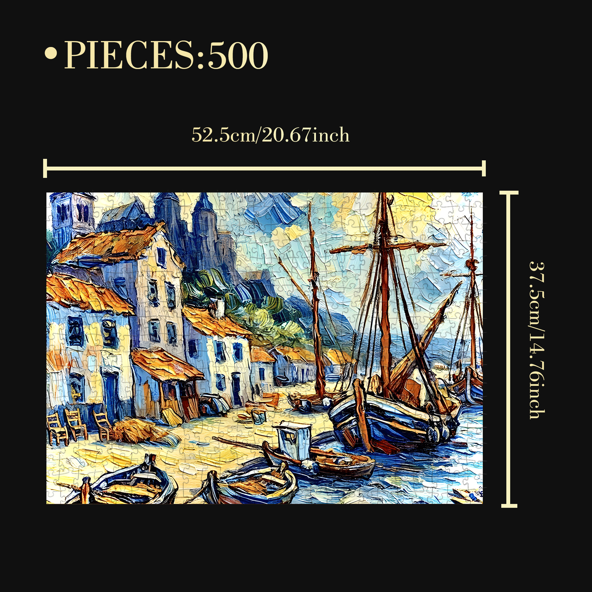 Oil Painting Style 500pcs/1000pcs Jigsaw Puzzle, Scratch-Resistant, Interactive Family Game & Brain-Boosting DIY Decor, Perfect for Halloween, Christmas & New Year Gifts, Family Puzzle Game