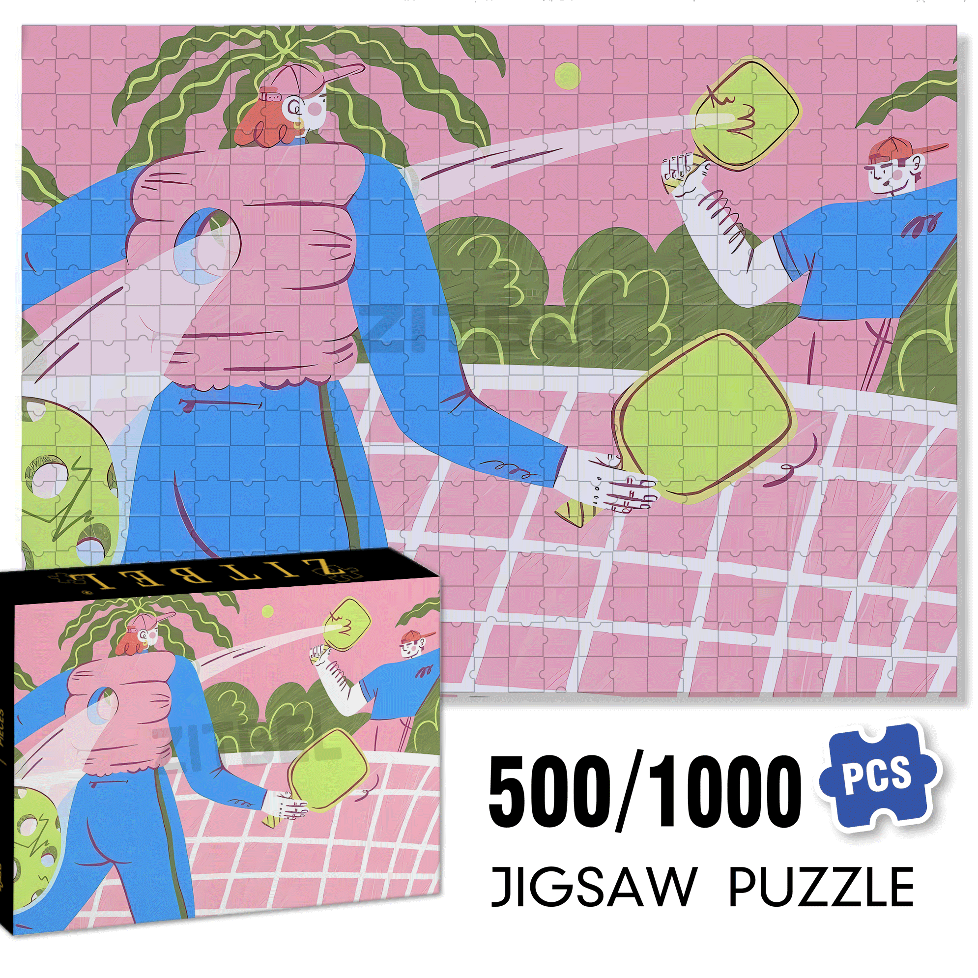 One Hit, One Kill 500pcs/1000pcs Jigsaw Puzzle, Scratch-Resistant, Interactive Family Game & Brain-Boosting DIY Decor, Perfect for Halloween, Christmas & New Year Gifts, Family Puzzle Game