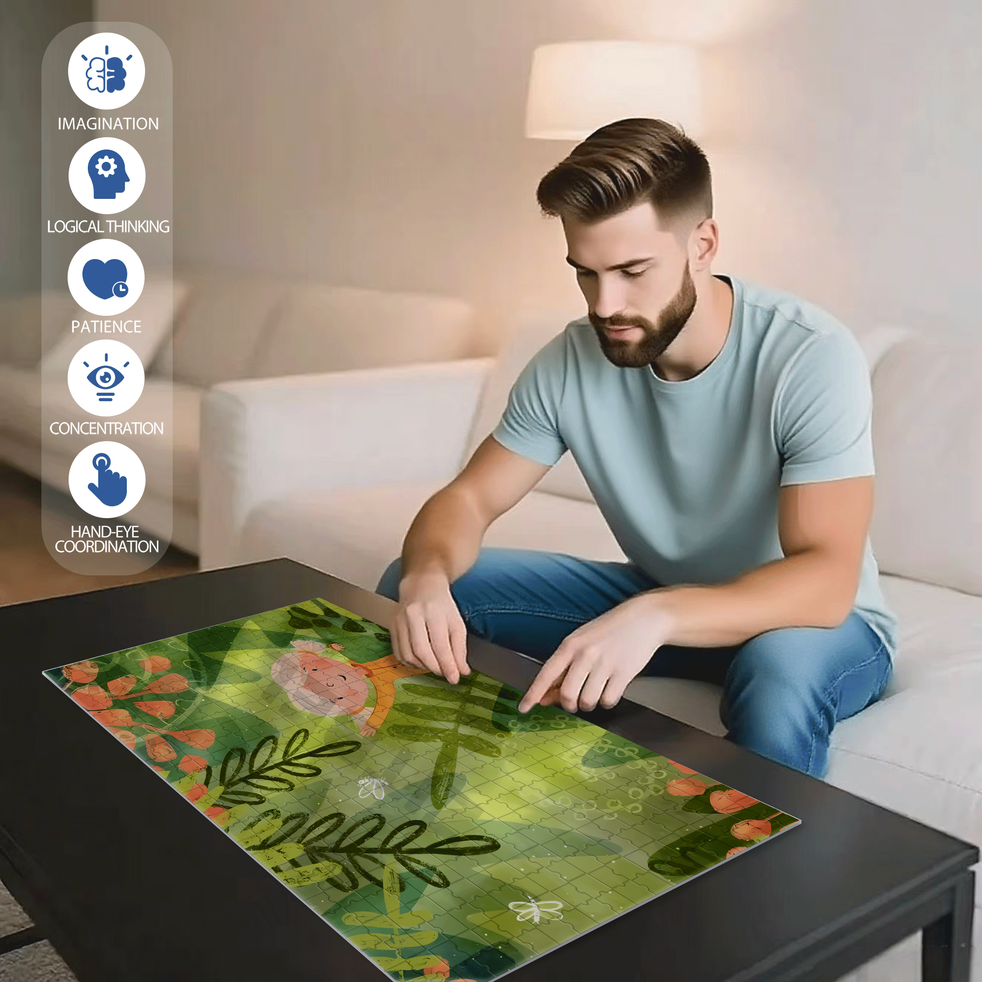 Playful Moments 2 500pcs/1000pcs Jigsaw Puzzle, Scratch-Resistant, Interactive Family Game & Brain-Boosting DIY Decor, Perfect for Halloween, Christmas & New Year Gifts, Family Puzzle Game