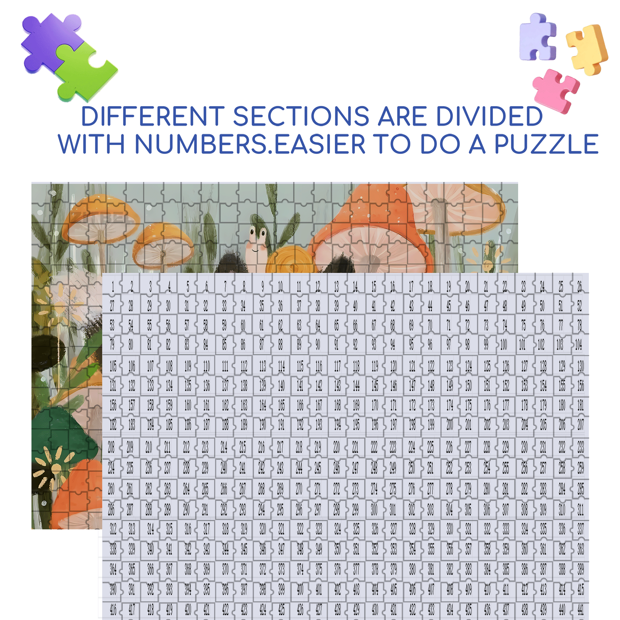 Porcini 500pcs/1000pcs Jigsaw Puzzle, Scratch-Resistant, Interactive Family Game & Brain-Boosting DIY Decor, Perfect for Halloween, Christmas & New Year Gifts, Family Puzzle Game