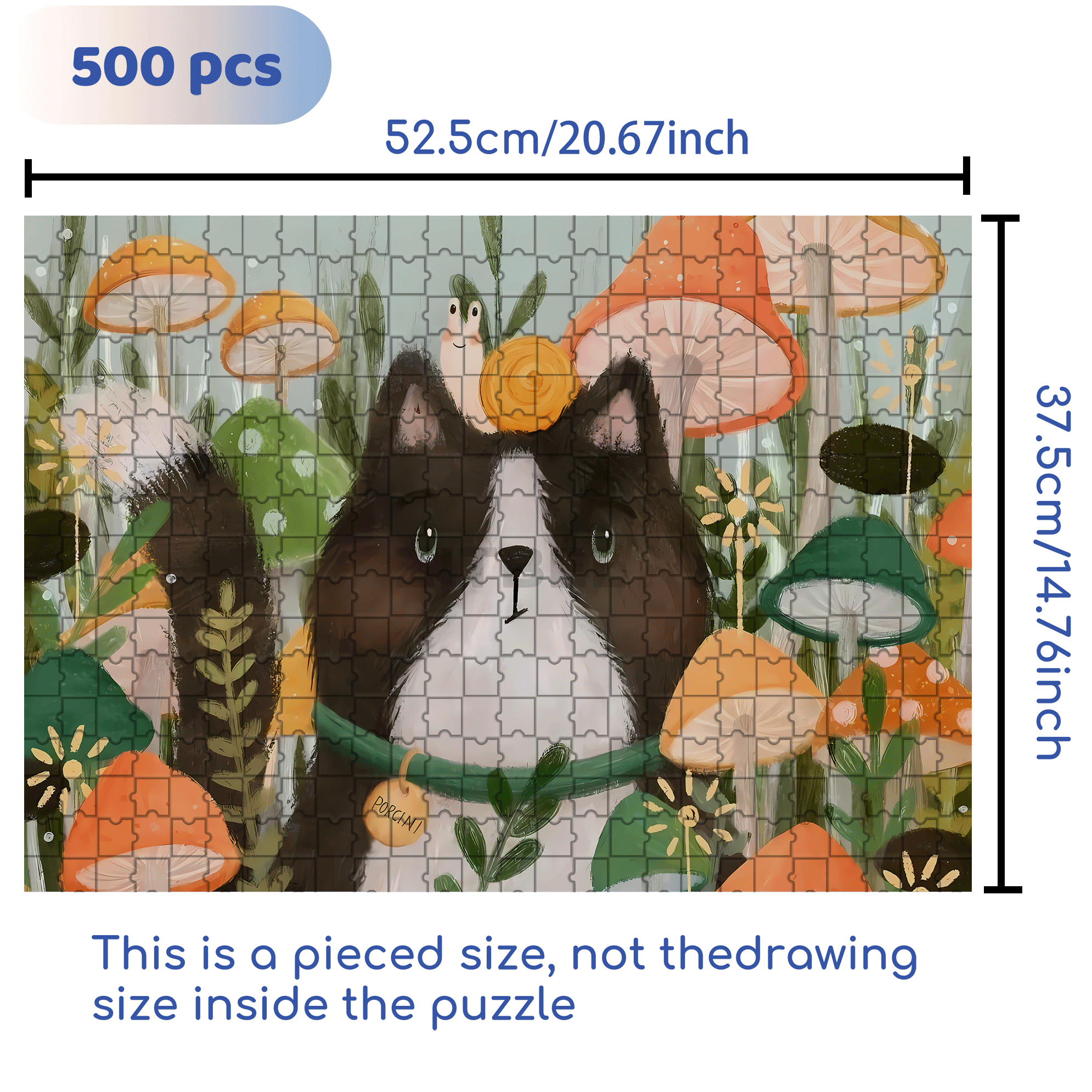 Porcini 500pcs/1000pcs Jigsaw Puzzle, Scratch-Resistant, Interactive Family Game & Brain-Boosting DIY Decor, Perfect for Halloween, Christmas & New Year Gifts, Family Puzzle Game