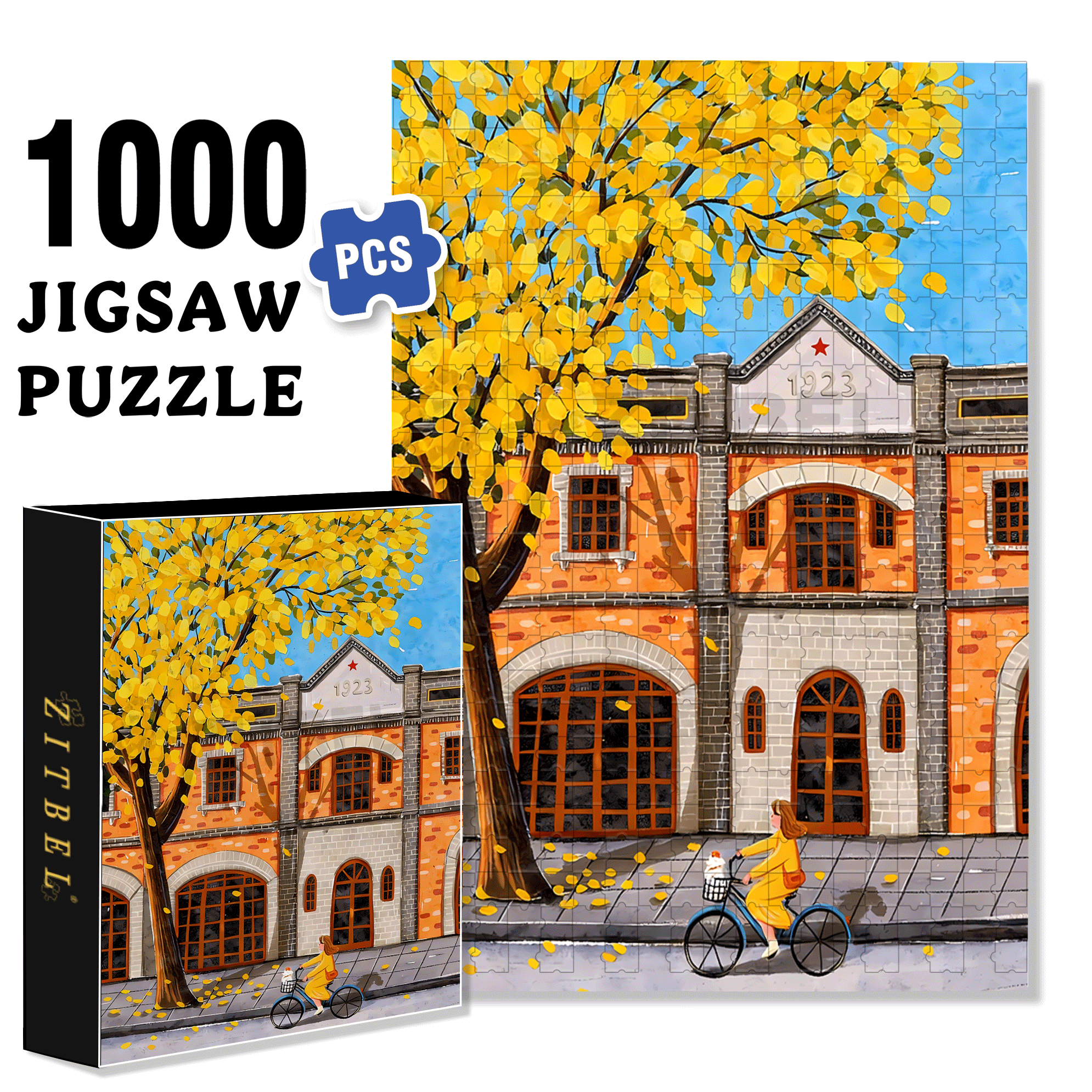 1923 500pcs/1000pcs Jigsaw Puzzle, Scratch-Resistant, Interactive Family Game & Brain-Boosting DIY Decor, Perfect for Halloween, Christmas & New Year Gifts, Family Puzzle Game