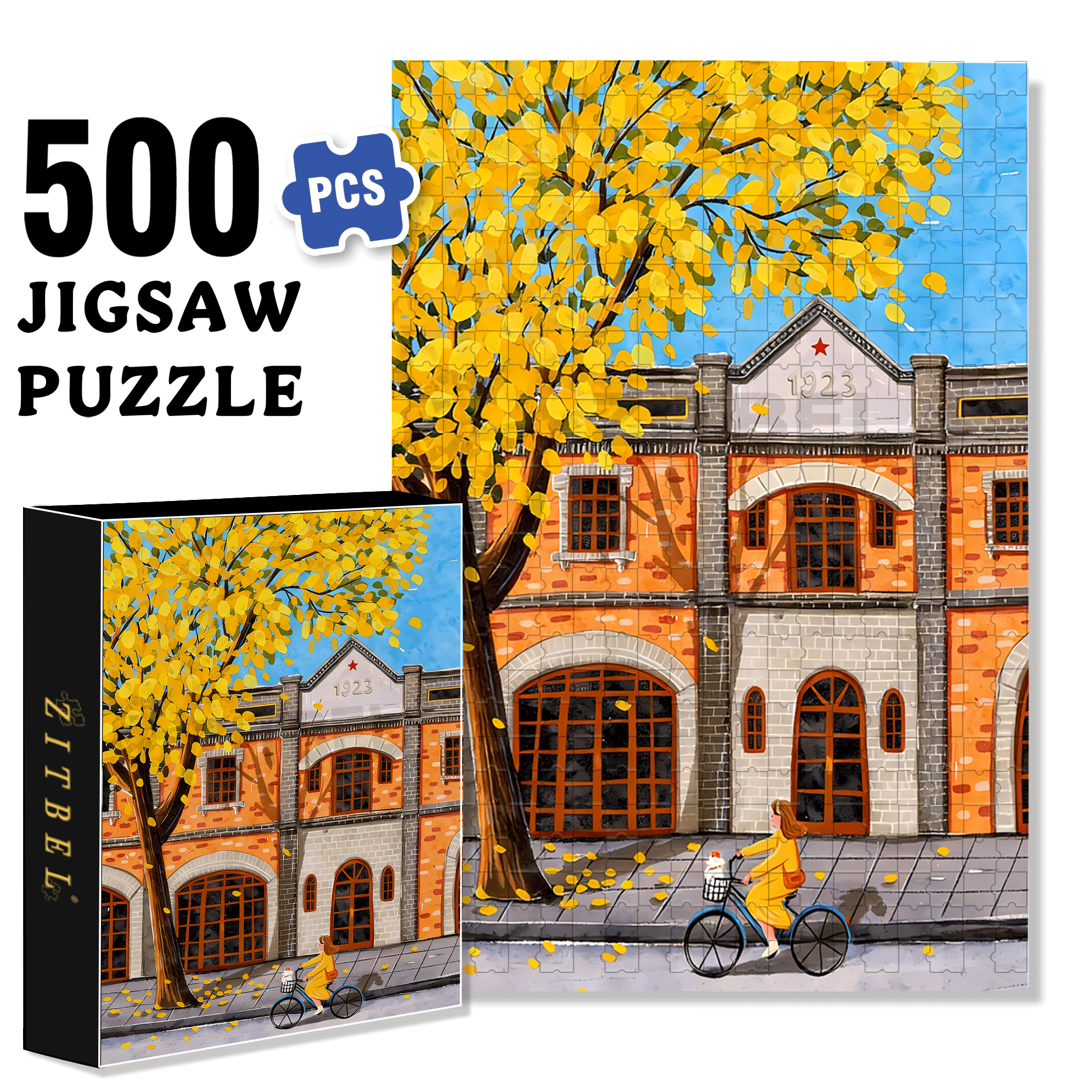 1923 500pcs/1000pcs Jigsaw Puzzle, Scratch-Resistant, Interactive Family Game & Brain-Boosting DIY Decor, Perfect for Halloween, Christmas & New Year Gifts, Family Puzzle Game