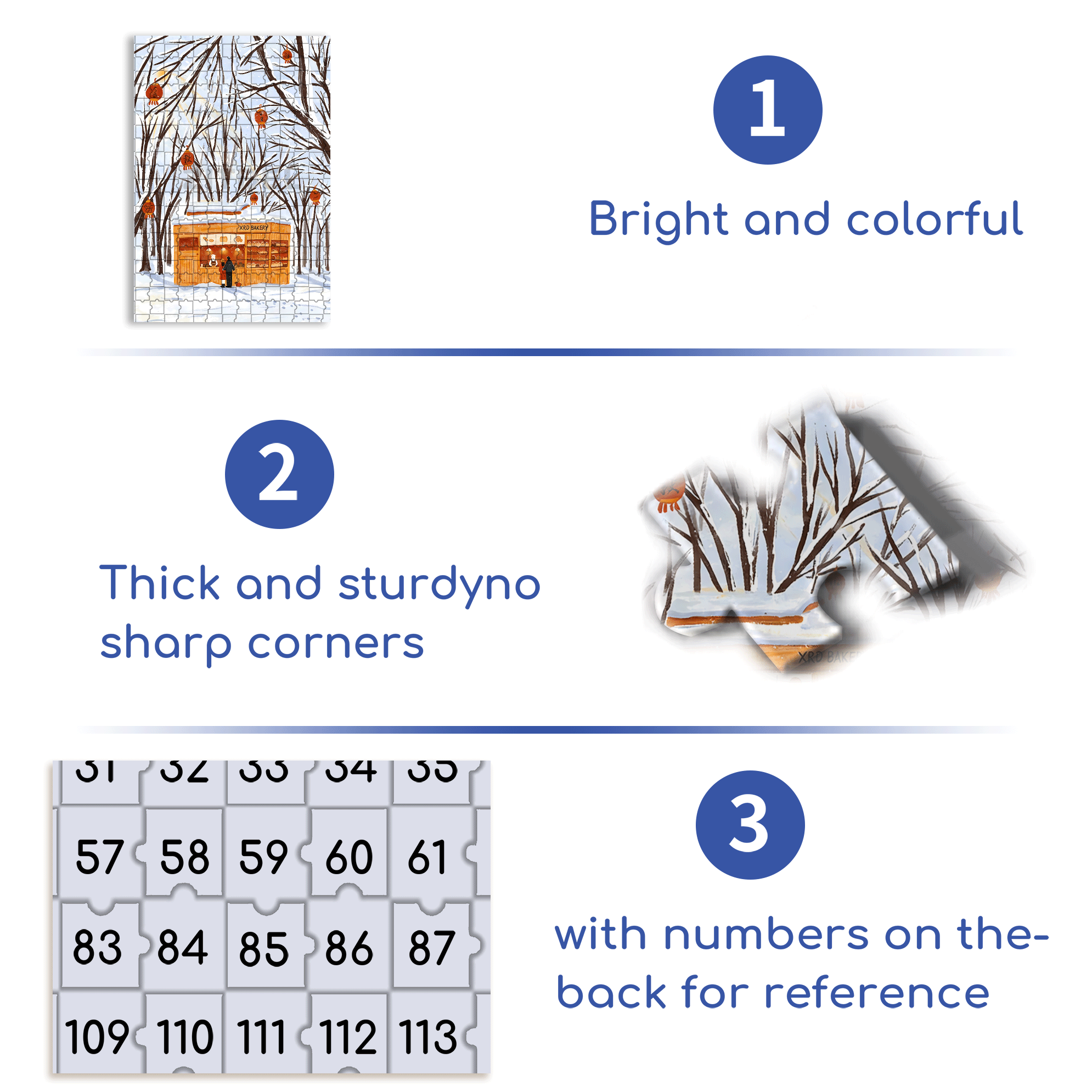 A Bakery In The Snow 500pcs/1000pcs Jigsaw Puzzle, Scratch-Resistant, Interactive Family Game & Brain-Boosting DIY Decor, Perfect for Halloween, Christmas & New Year Gifts, Family Puzzle Game