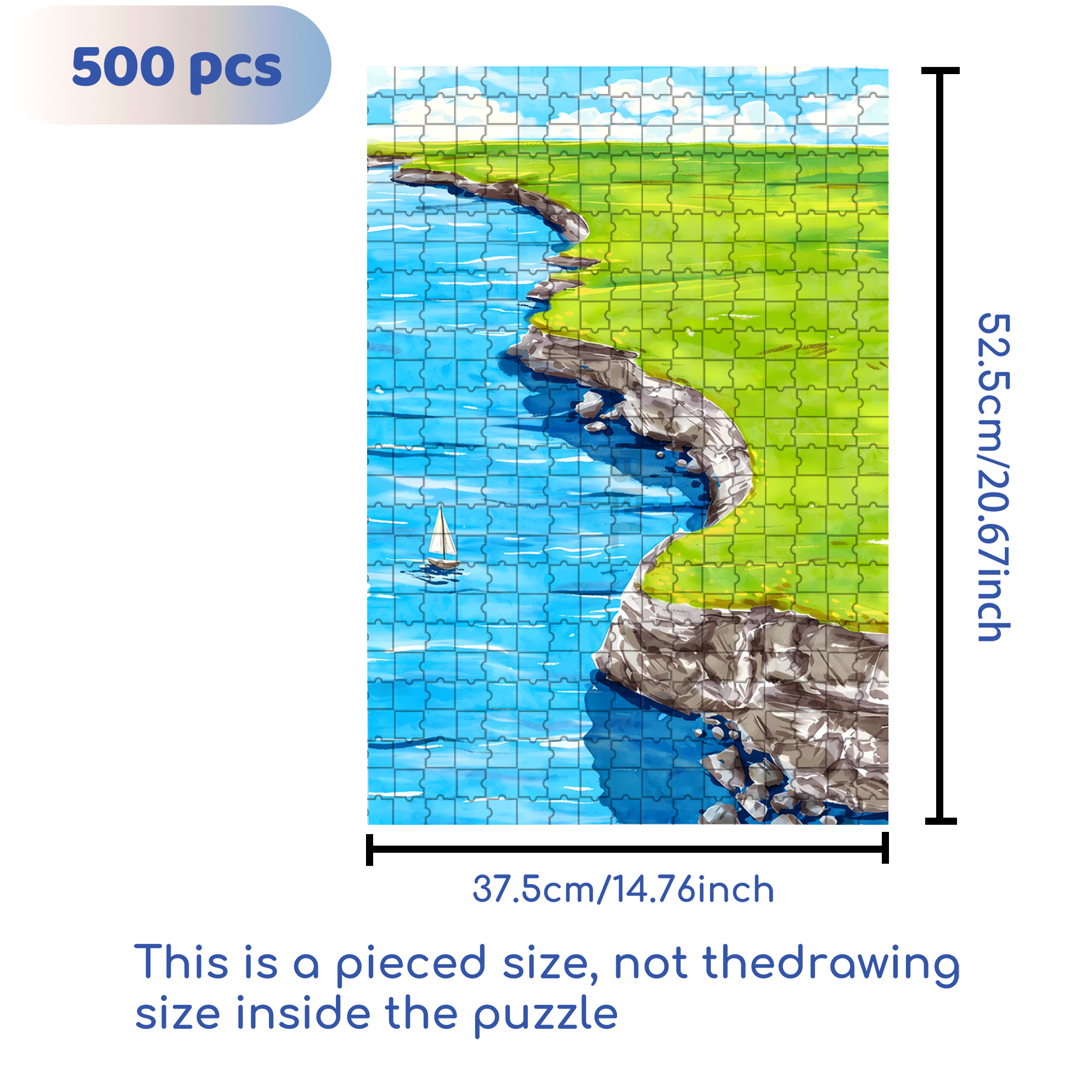 A Lone Sail 500pcs/1000pcs Jigsaw Puzzle, Scratch-Resistant, Interactive Family Game & Brain-Boosting DIY Decor, Perfect for Halloween, Christmas & New Year Gifts, Family Puzzle Game