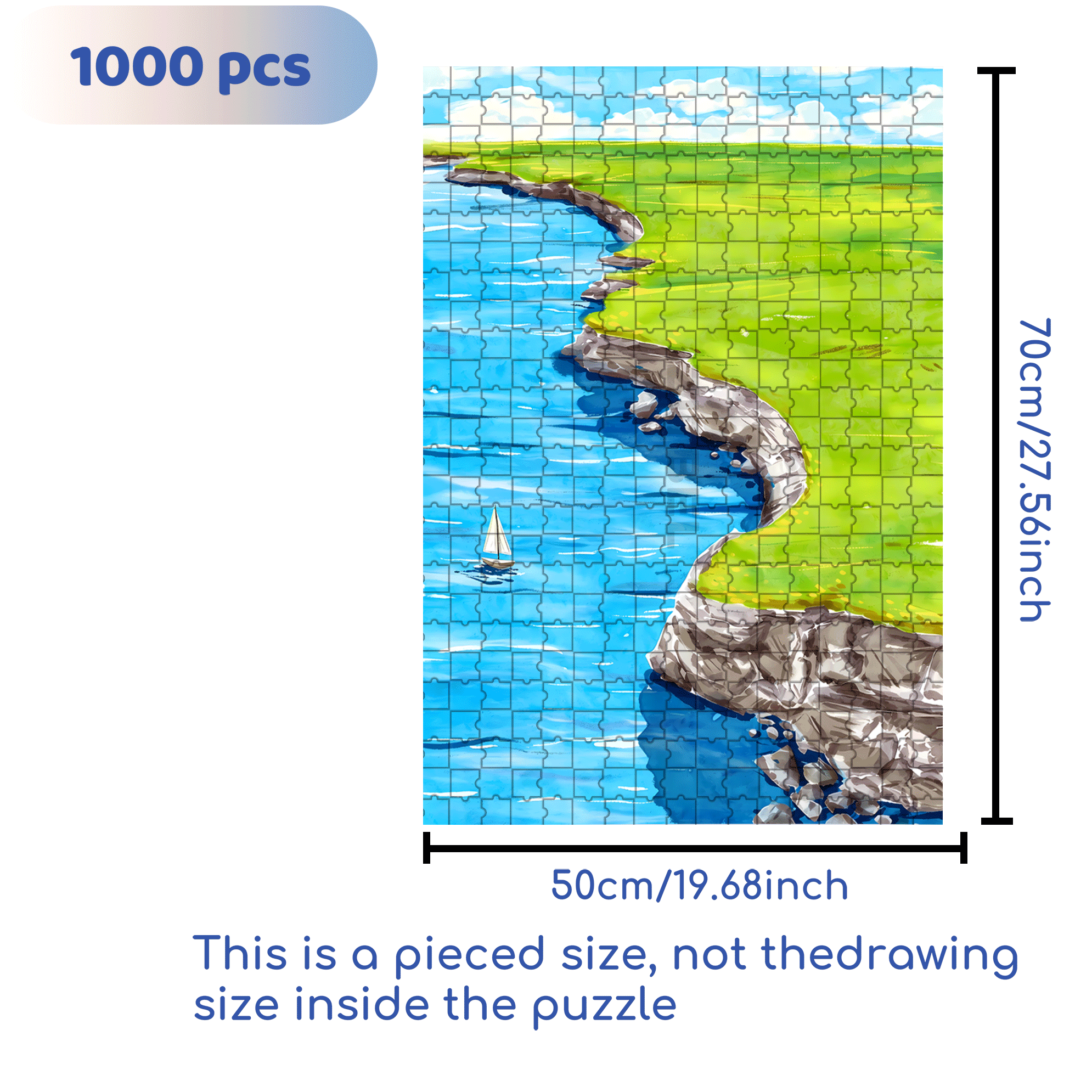 A Lone Sail 500pcs/1000pcs Jigsaw Puzzle, Scratch-Resistant, Interactive Family Game & Brain-Boosting DIY Decor, Perfect for Halloween, Christmas & New Year Gifts, Family Puzzle Game