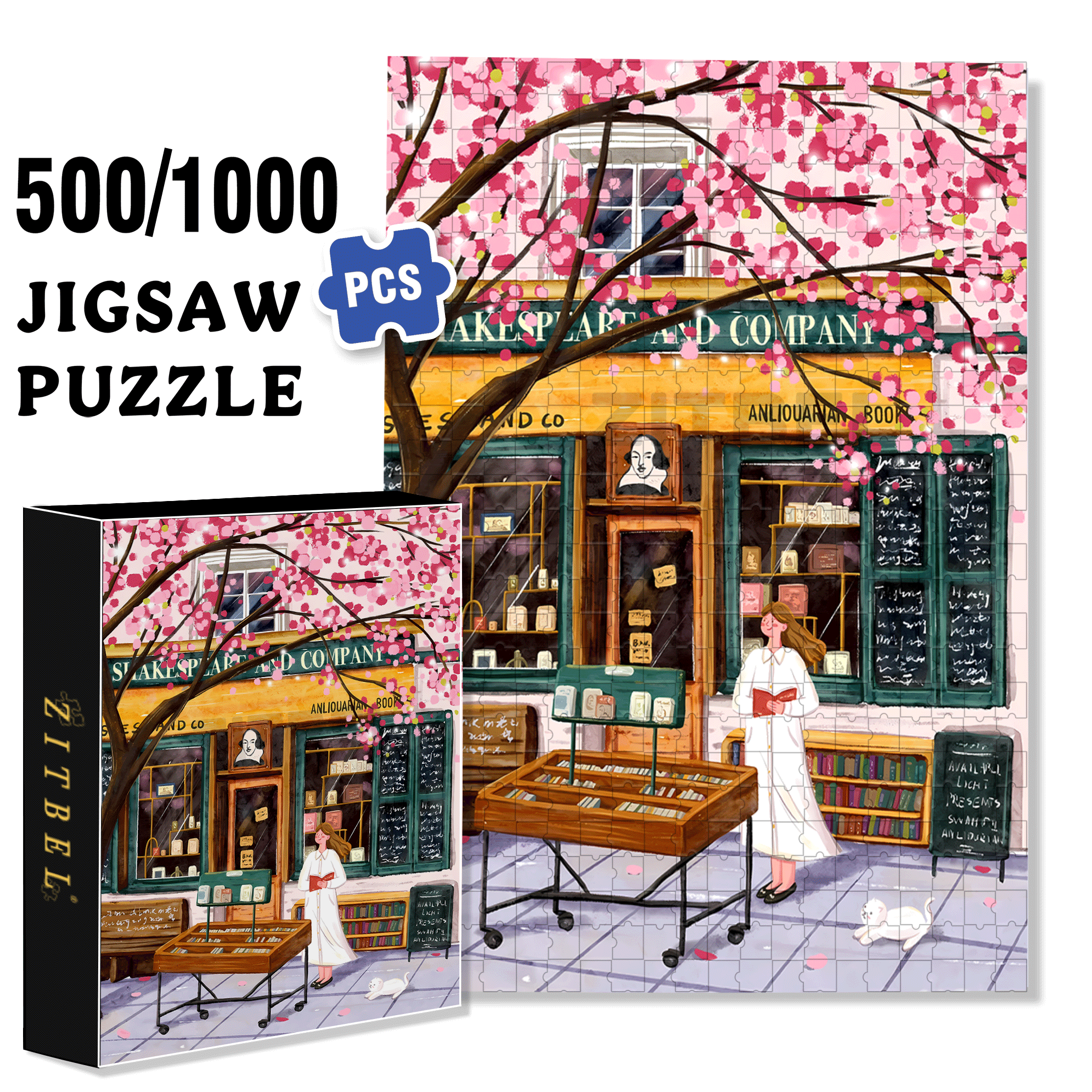 A Whole Spring 500pcs/1000pcs Jigsaw Puzzle, Scratch-Resistant, Interactive Family Game & Brain-Boosting DIY Decor, Perfect for Halloween, Christmas & New Year Gifts, Family Puzzle Game