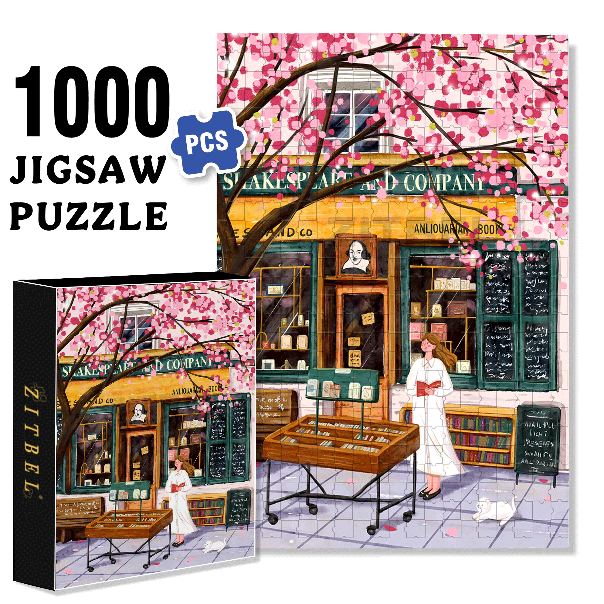 A Whole Spring 500pcs/1000pcs Jigsaw Puzzle, Scratch-Resistant, Interactive Family Game & Brain-Boosting DIY Decor, Perfect for Halloween, Christmas & New Year Gifts, Family Puzzle Game