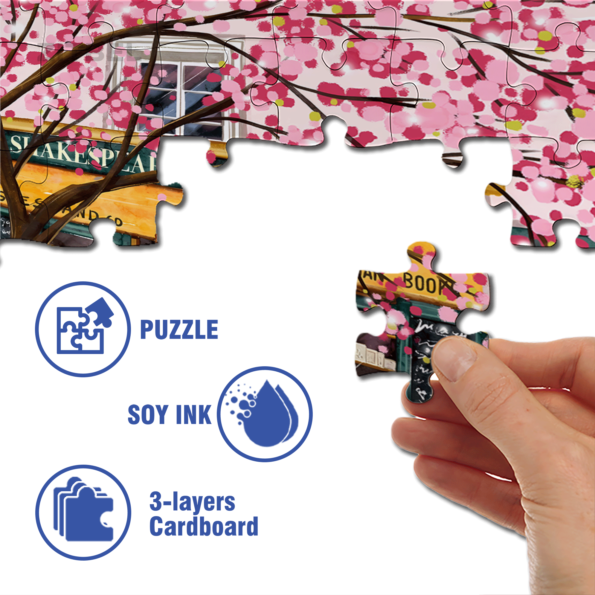 A Whole Spring 500pcs/1000pcs Jigsaw Puzzle, Scratch-Resistant, Interactive Family Game & Brain-Boosting DIY Decor, Perfect for Halloween, Christmas & New Year Gifts, Family Puzzle Game