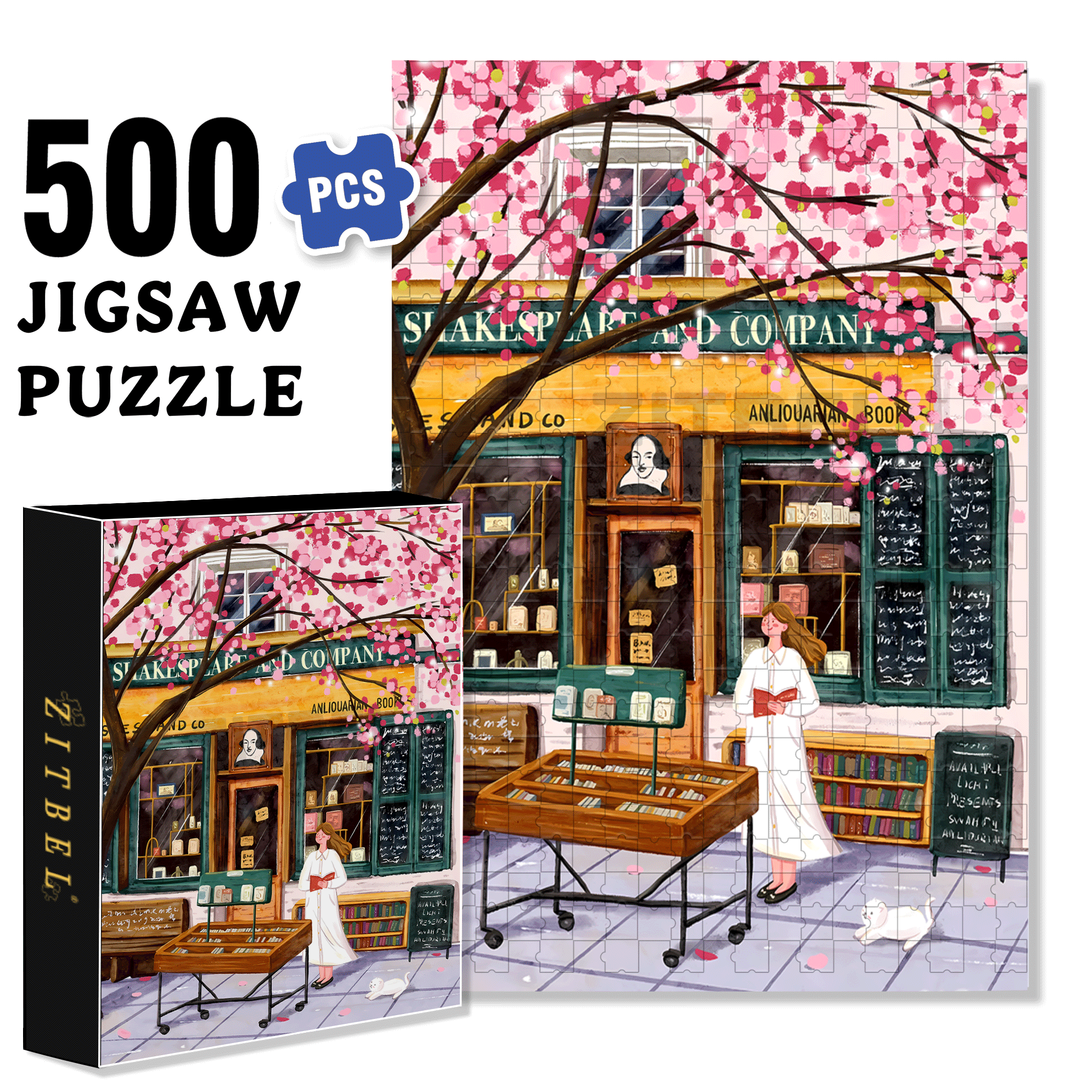 A Whole Spring 500pcs/1000pcs Jigsaw Puzzle, Scratch-Resistant, Interactive Family Game & Brain-Boosting DIY Decor, Perfect for Halloween, Christmas & New Year Gifts, Family Puzzle Game