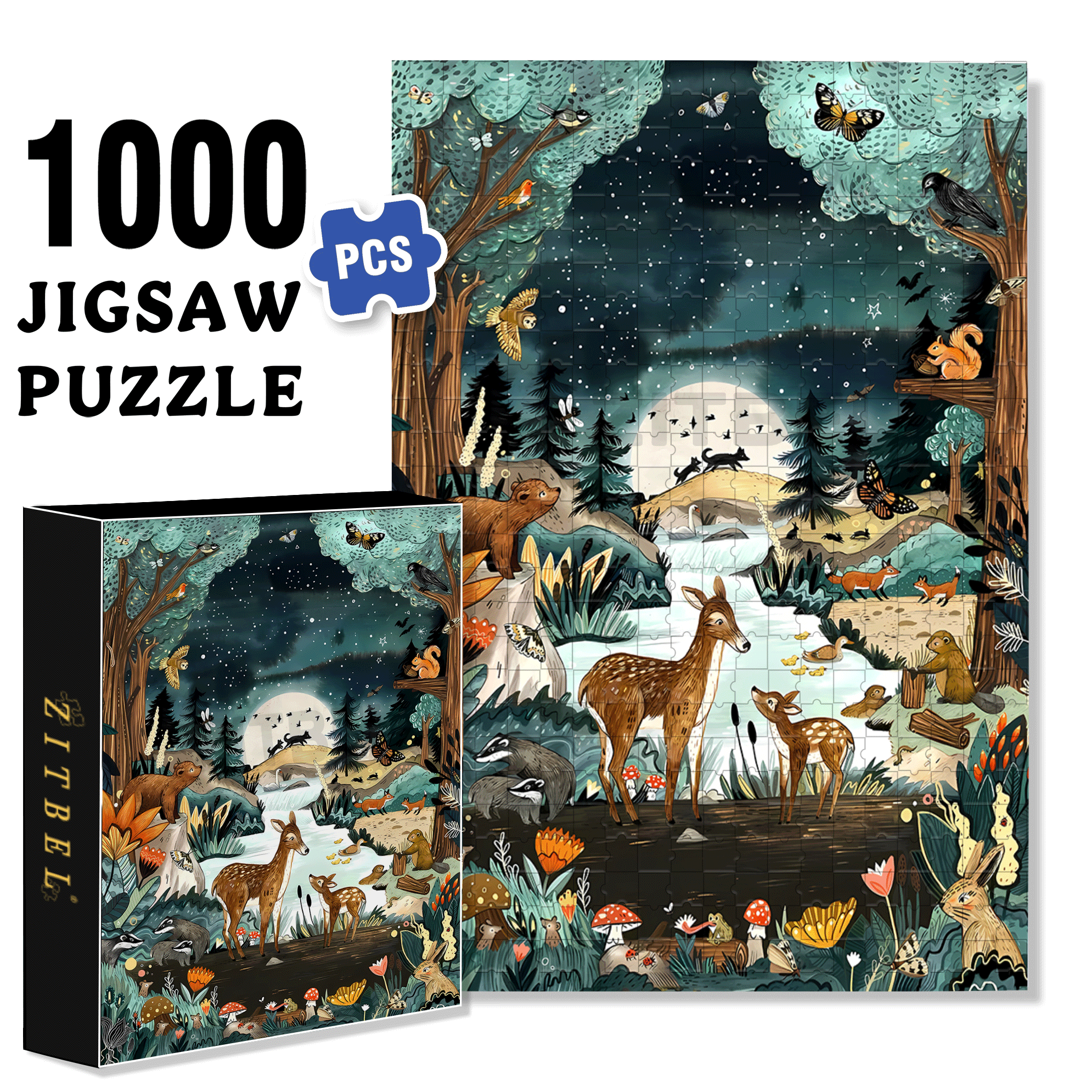 Ancient Fairy Tales 500pcs/1000pcs Jigsaw Puzzle, Scratch-Resistant, Interactive Family Game & Brain-Boosting DIY Decor, Perfect for Halloween, Christmas & New Year Gifts, Family Puzzle Game