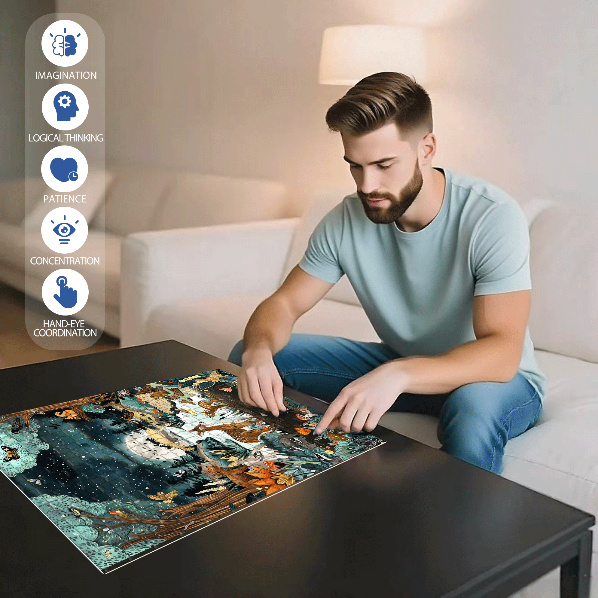 Ancient Fairy Tales 500pcs/1000pcs Jigsaw Puzzle, Scratch-Resistant, Interactive Family Game & Brain-Boosting DIY Decor, Perfect for Halloween, Christmas & New Year Gifts, Family Puzzle Game