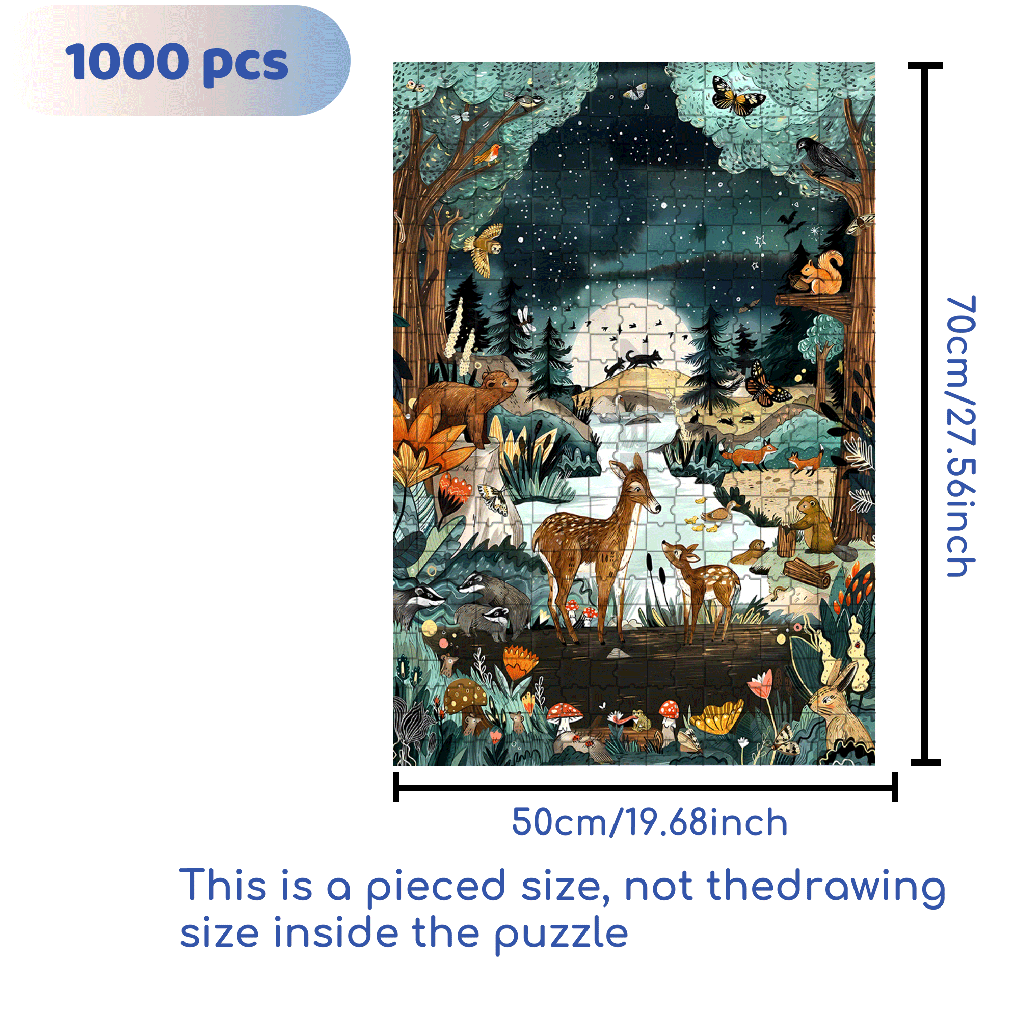 Ancient Fairy Tales 500pcs/1000pcs Jigsaw Puzzle, Scratch-Resistant, Interactive Family Game & Brain-Boosting DIY Decor, Perfect for Halloween, Christmas & New Year Gifts, Family Puzzle Game