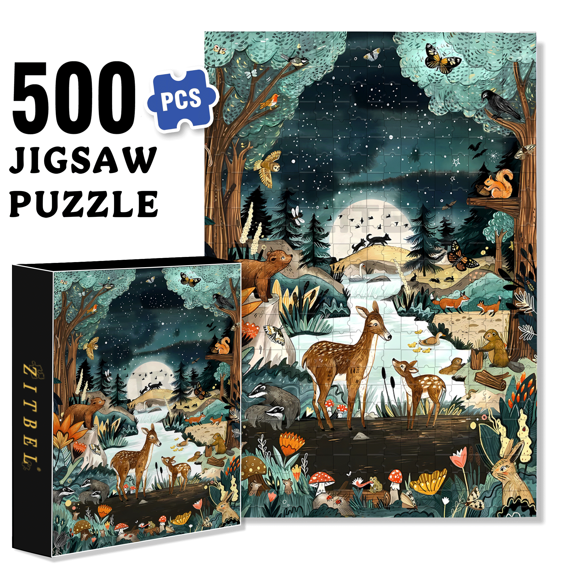 Ancient Fairy Tales 500pcs/1000pcs Jigsaw Puzzle, Scratch-Resistant, Interactive Family Game & Brain-Boosting DIY Decor, Perfect for Halloween, Christmas & New Year Gifts, Family Puzzle Game