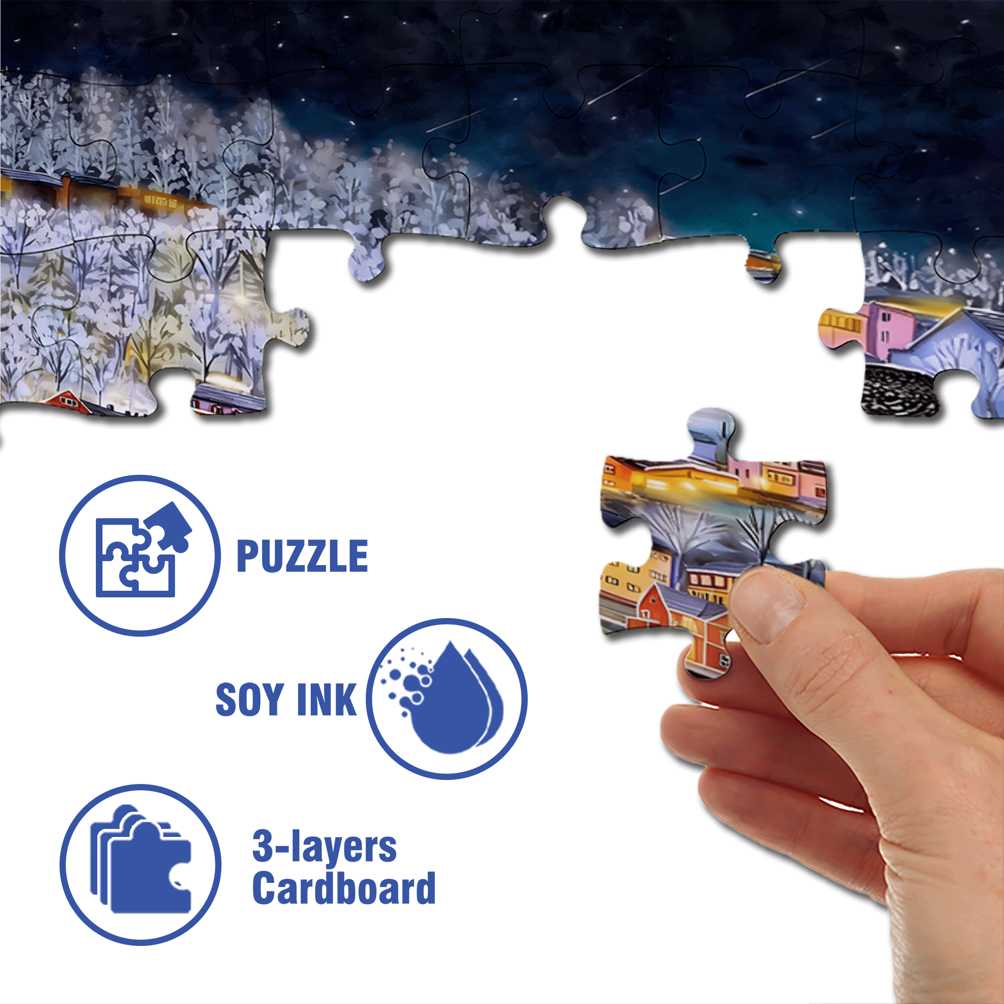 Aurora Forest 500pcs/1000pcs Jigsaw Puzzle, Scratch-Resistant, Interactive Family Game & Brain-Boosting DIY Decor, Perfect for Halloween, Christmas & New Year Gifts, Family Puzzle Game