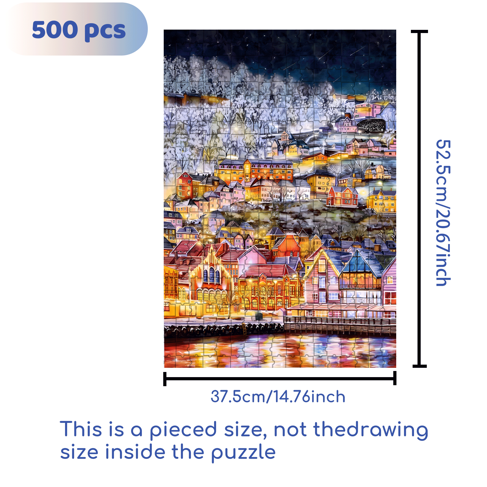 Aurora Forest 500pcs/1000pcs Jigsaw Puzzle, Scratch-Resistant, Interactive Family Game & Brain-Boosting DIY Decor, Perfect for Halloween, Christmas & New Year Gifts, Family Puzzle Game