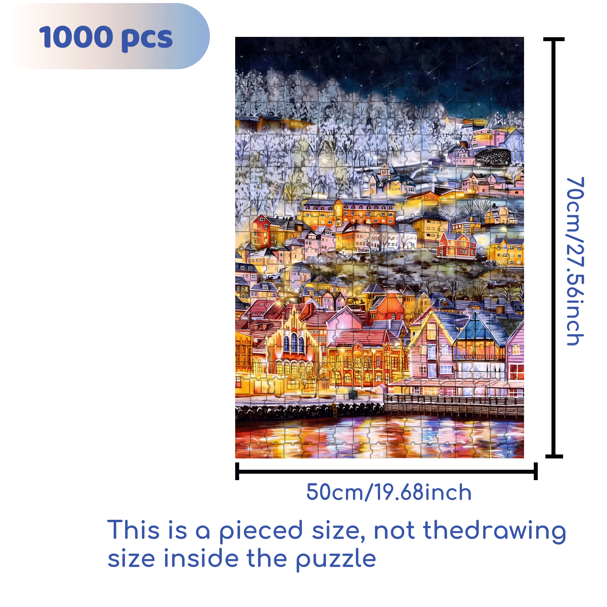 Aurora Forest 500pcs/1000pcs Jigsaw Puzzle, Scratch-Resistant, Interactive Family Game & Brain-Boosting DIY Decor, Perfect for Halloween, Christmas & New Year Gifts, Family Puzzle Game