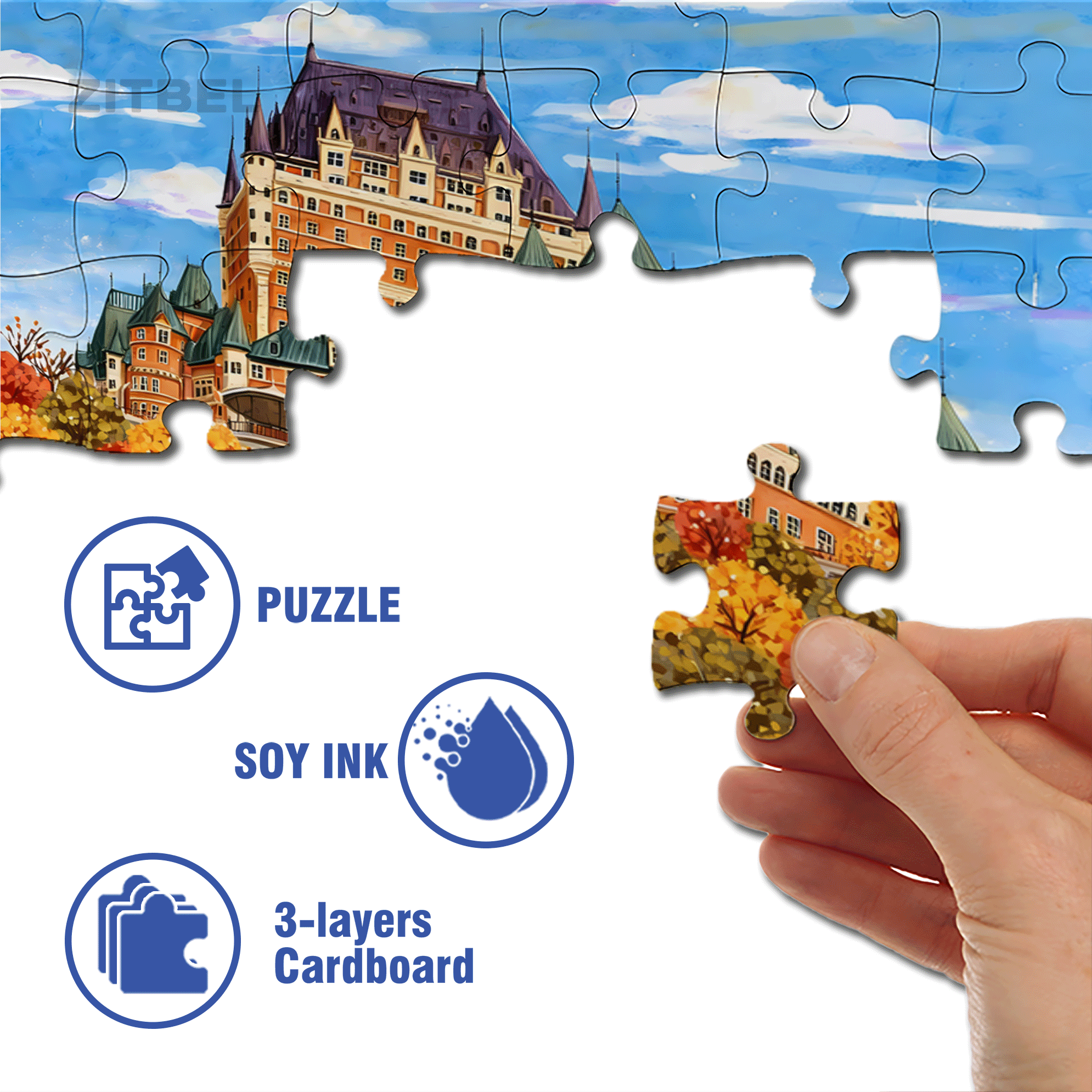 Autumn Colorful Forest 500pcs/1000pcs Jigsaw Puzzle, Scratch-Resistant, Interactive Family Game & Brain-Boosting DIY Decor, Perfect for Halloween, Christmas & New Year Gifts, Family Puzzle Game