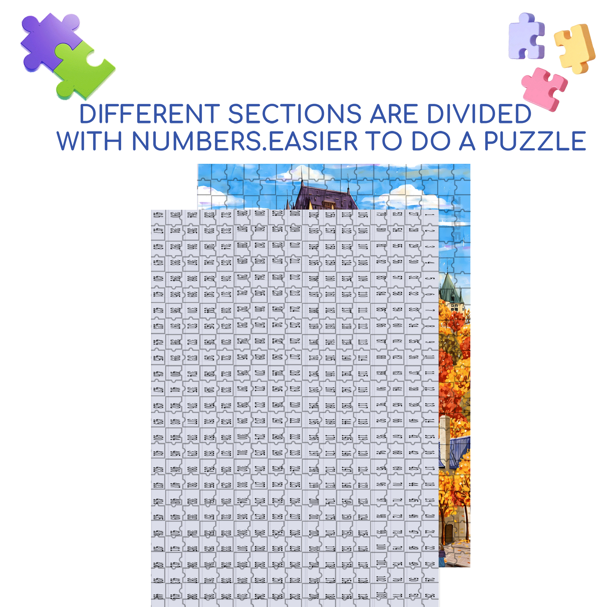 Autumn Colorful Forest 500pcs/1000pcs Jigsaw Puzzle, Scratch-Resistant, Interactive Family Game & Brain-Boosting DIY Decor, Perfect for Halloween, Christmas & New Year Gifts, Family Puzzle Game