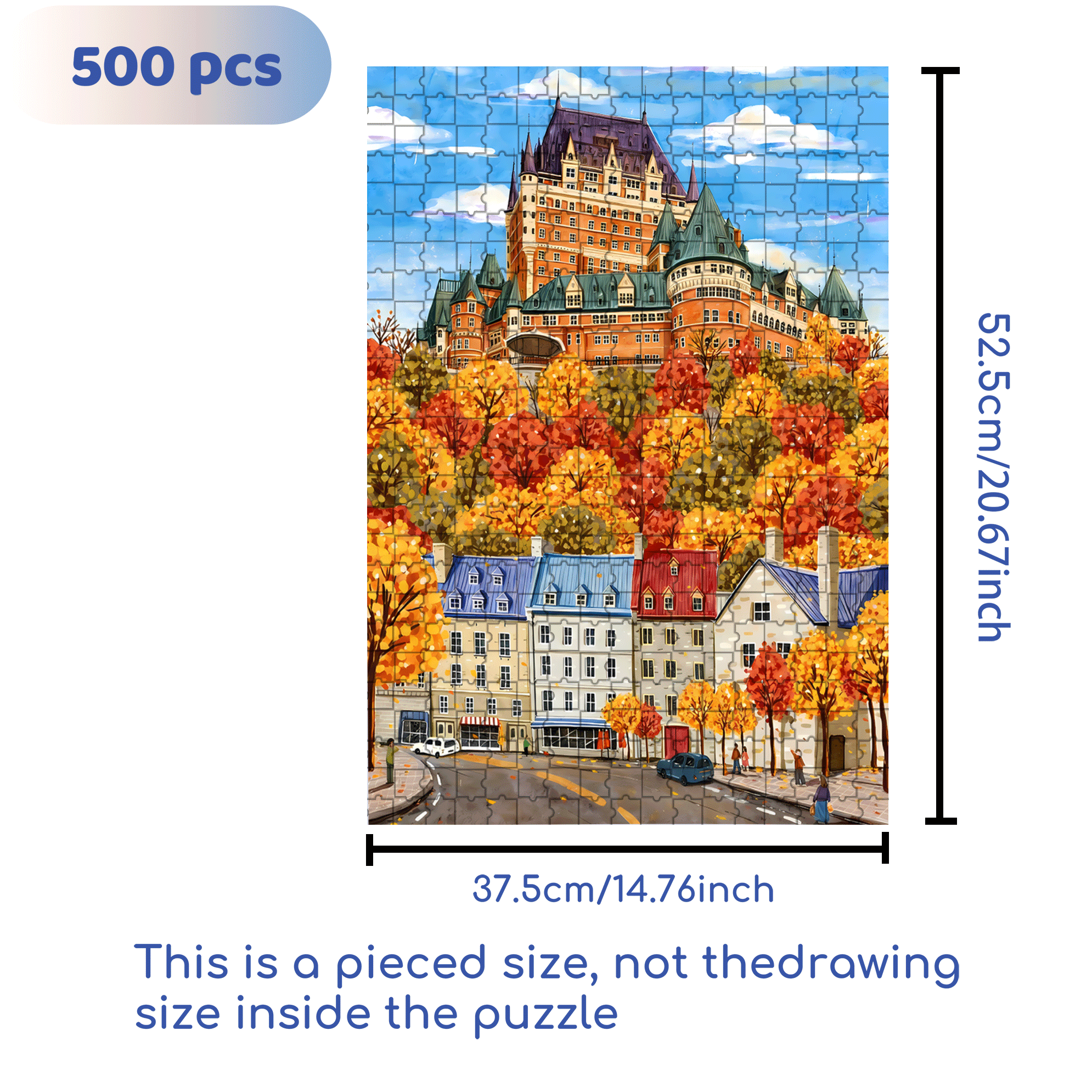 Autumn Colorful Forest 500pcs/1000pcs Jigsaw Puzzle, Scratch-Resistant, Interactive Family Game & Brain-Boosting DIY Decor, Perfect for Halloween, Christmas & New Year Gifts, Family Puzzle Game