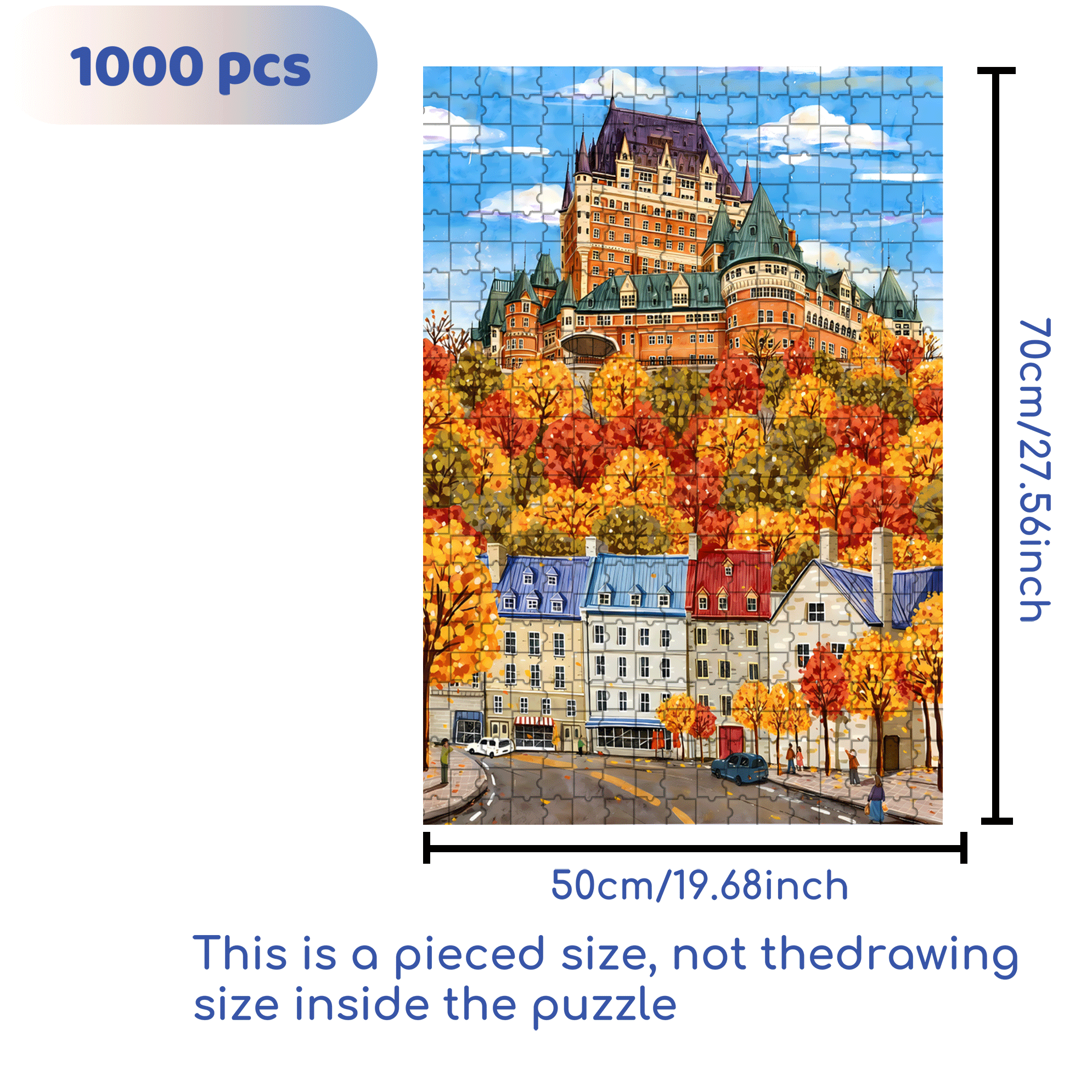 Autumn Colorful Forest 500pcs/1000pcs Jigsaw Puzzle, Scratch-Resistant, Interactive Family Game & Brain-Boosting DIY Decor, Perfect for Halloween, Christmas & New Year Gifts, Family Puzzle Game