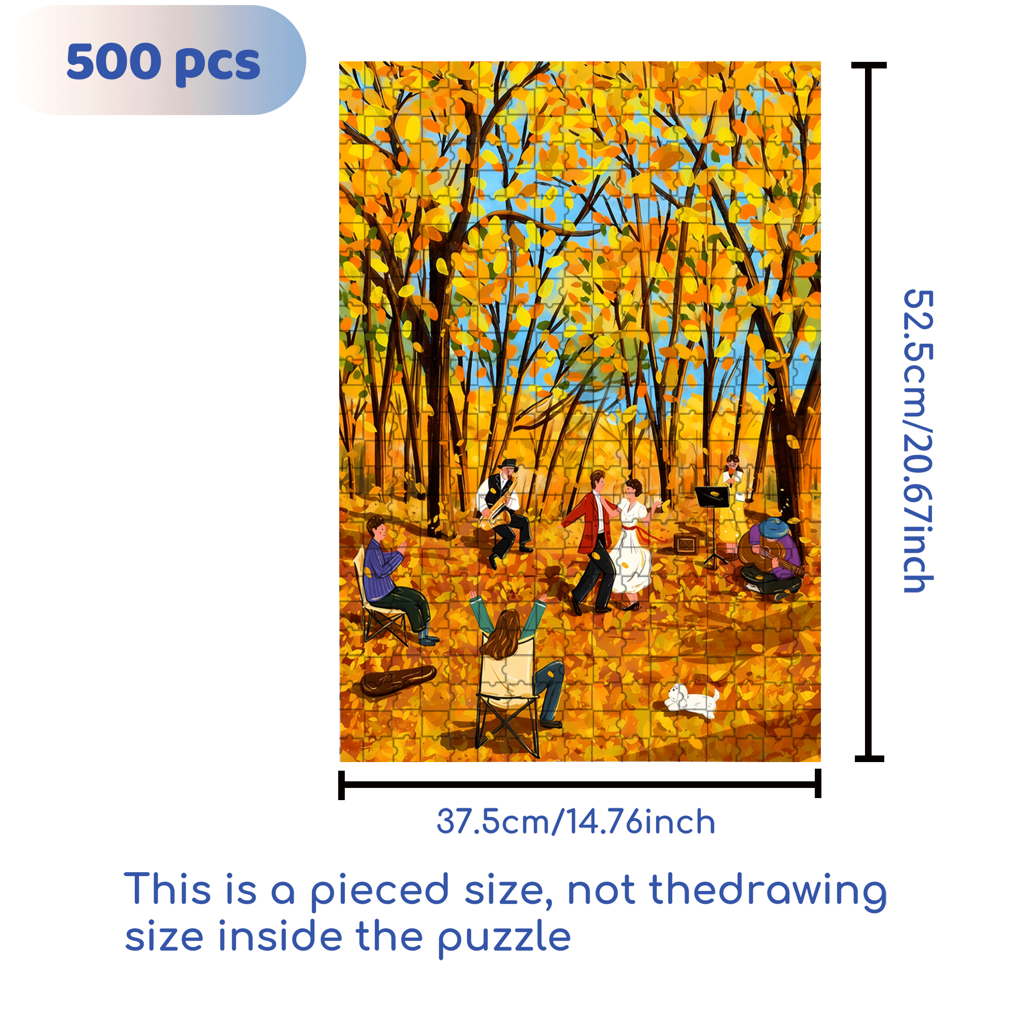 Autumn Dance 500pcs/1000pcs Jigsaw Puzzle, Scratch-Resistant, Interactive Family Game & Brain-Boosting DIY Decor, Perfect for Halloween, Christmas & New Year Gifts, Family Puzzle Game