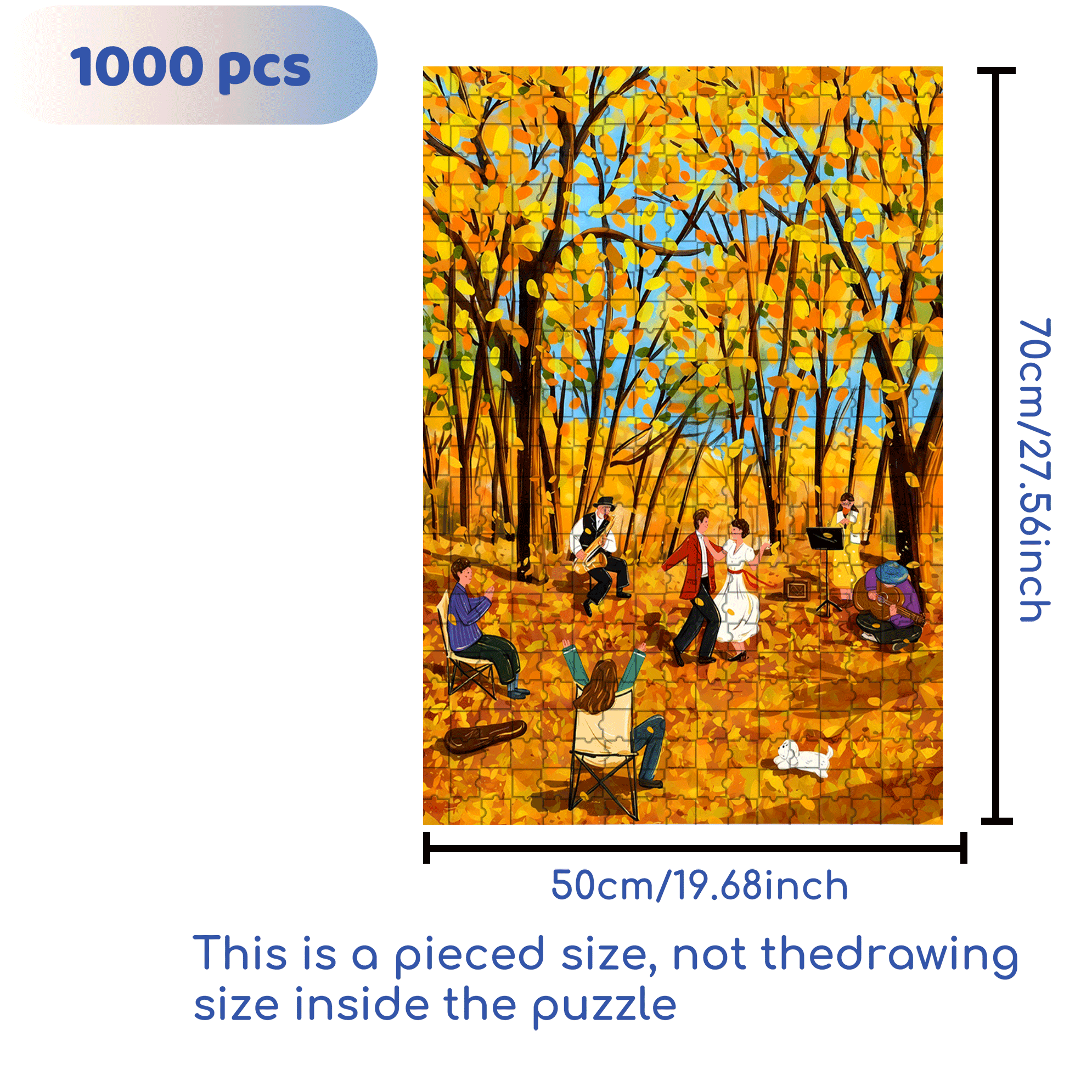 Autumn Dance 500pcs/1000pcs Jigsaw Puzzle, Scratch-Resistant, Interactive Family Game & Brain-Boosting DIY Decor, Perfect for Halloween, Christmas & New Year Gifts, Family Puzzle Game