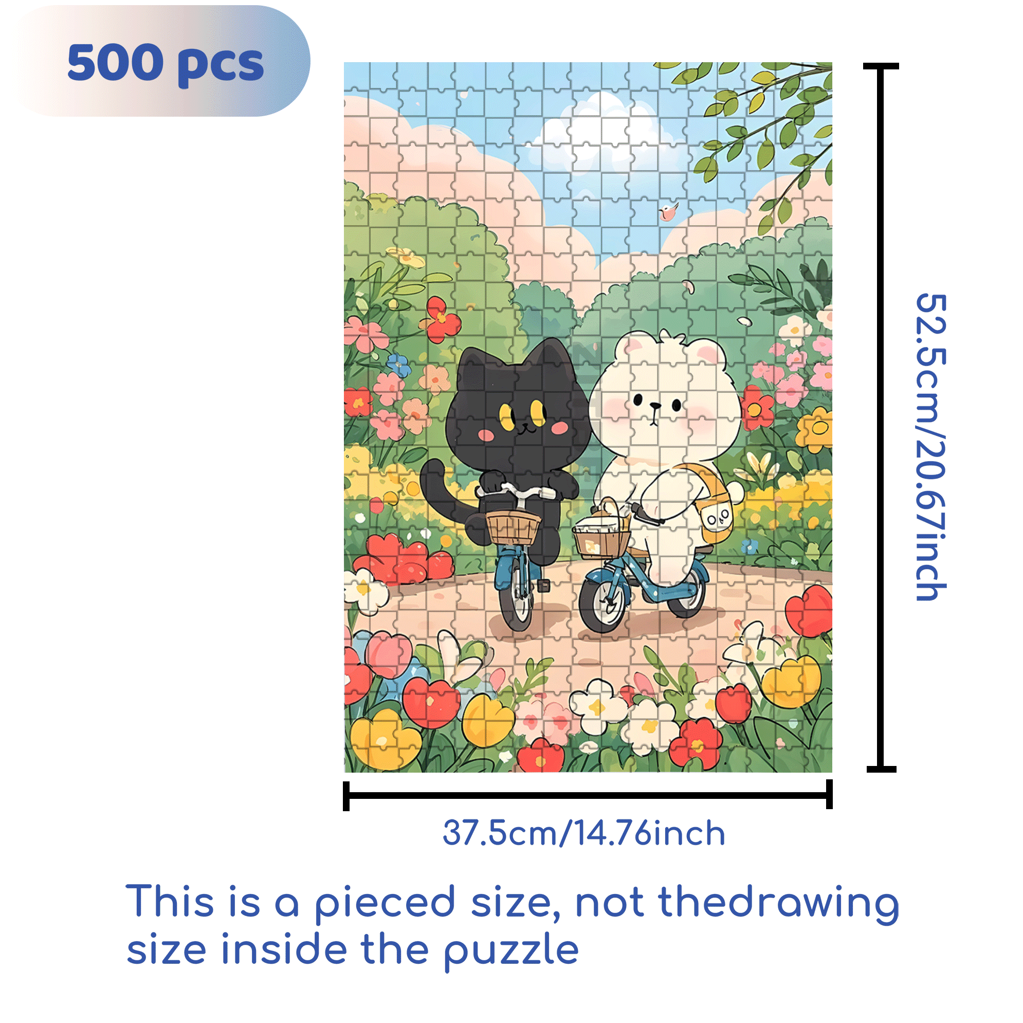Black And White Combination 500pcs/1000pcs Jigsaw Puzzle, Scratch-Resistant, Interactive Family Game & Brain-Boosting DIY Decor, Perfect for Halloween, Christmas & New Year Gifts, Family Puzzle Game