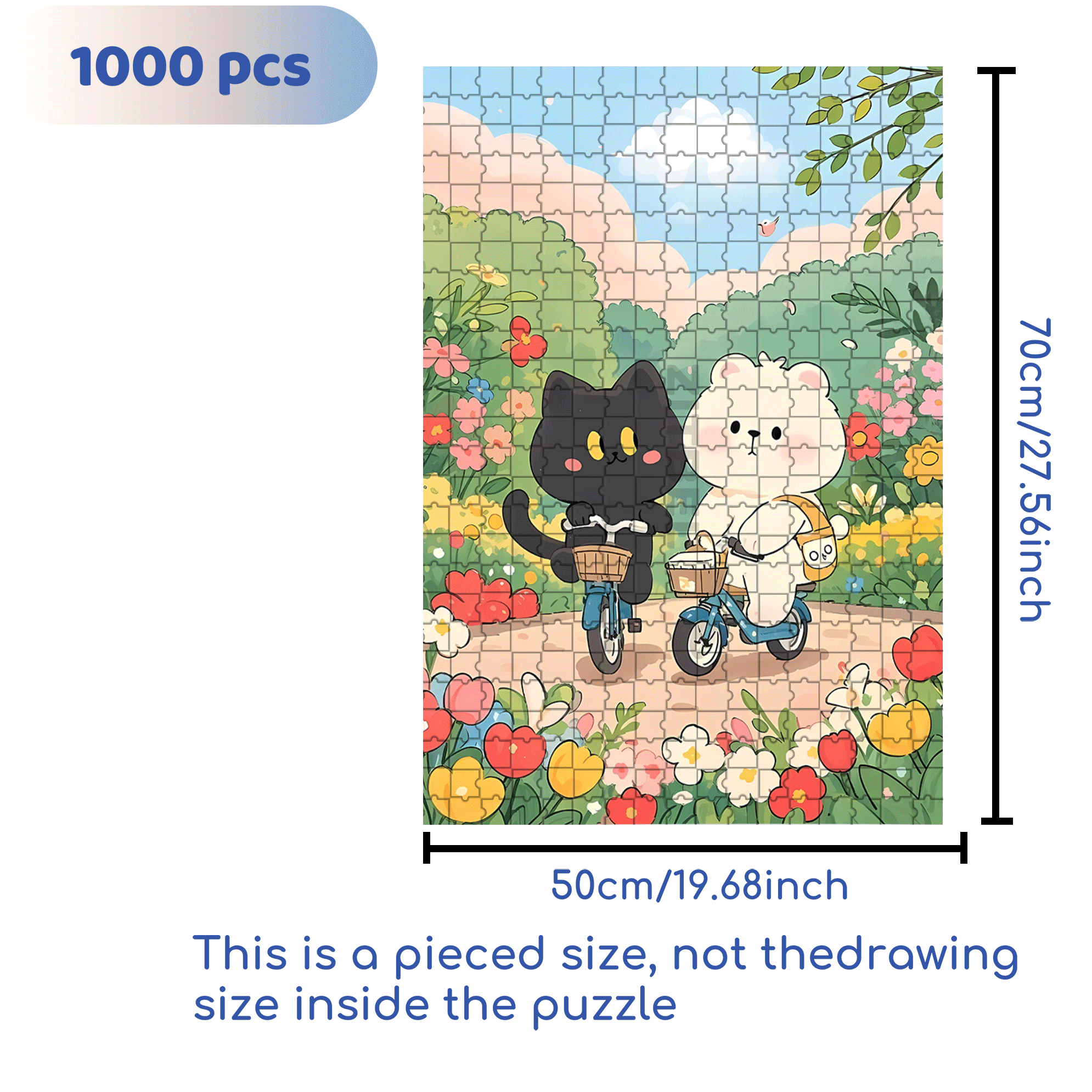 Black And White Combination 500pcs/1000pcs Jigsaw Puzzle, Scratch-Resistant, Interactive Family Game & Brain-Boosting DIY Decor, Perfect for Halloween, Christmas & New Year Gifts, Family Puzzle Game
