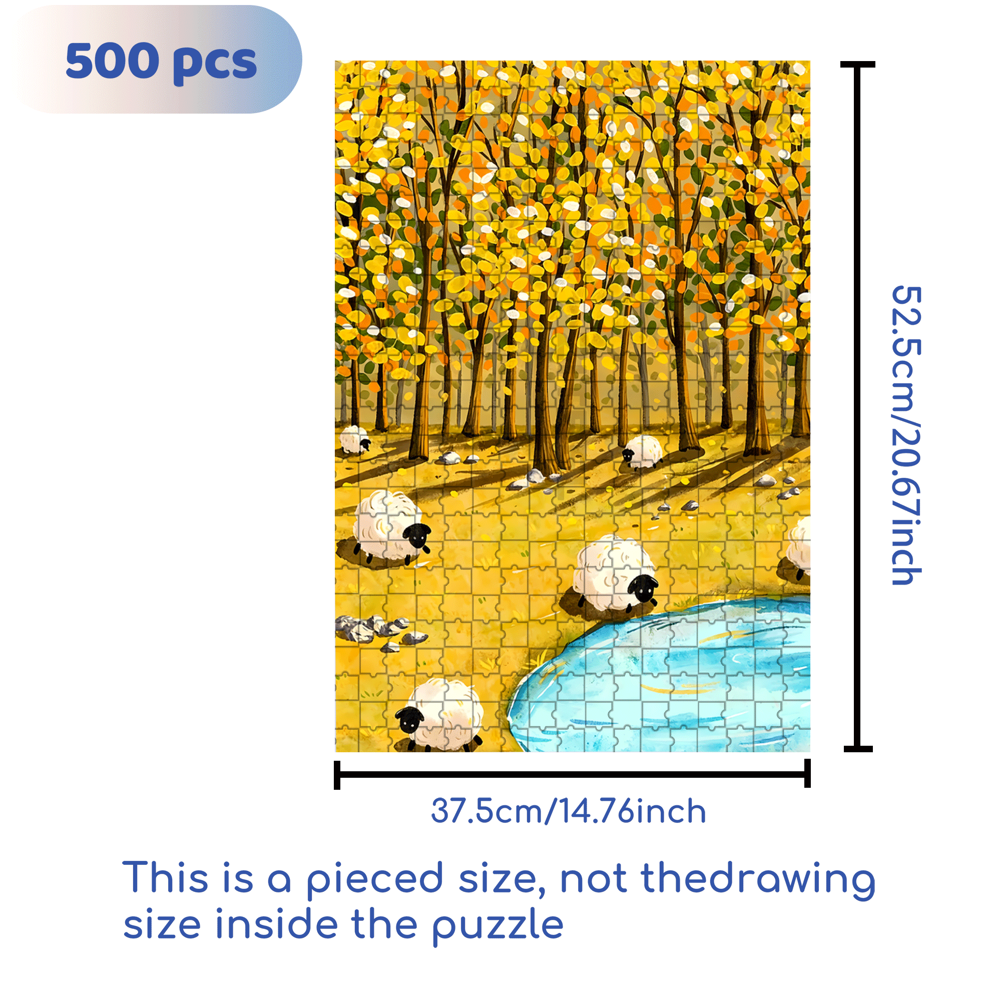 Black-faced Sheep 500pcs/1000pcs Jigsaw Puzzle, Scratch-Resistant, Interactive Family Game & Brain-Boosting DIY Decor, Perfect for Halloween, Christmas & New Year Gifts, Family Puzzle Game