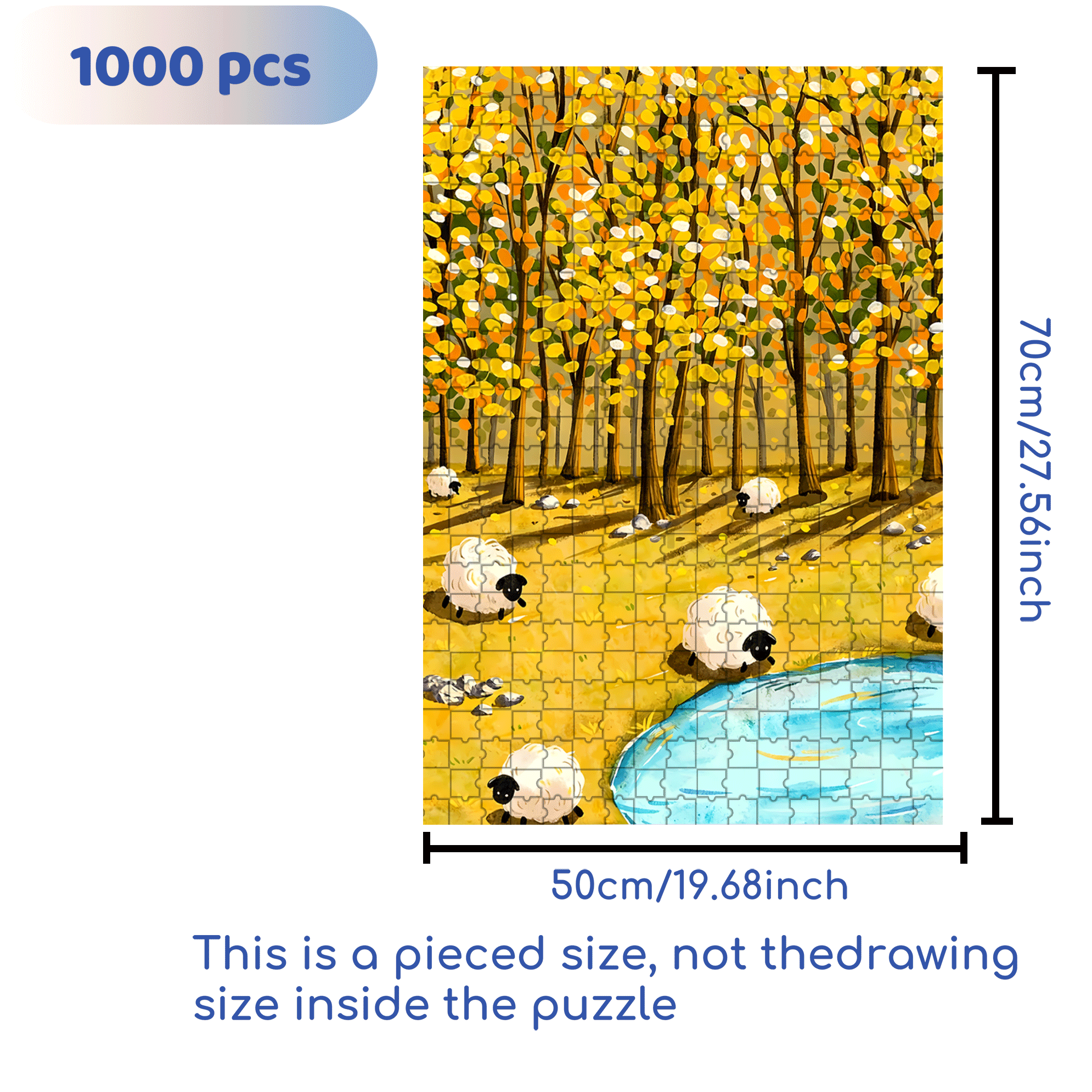 Black-faced Sheep 500pcs/1000pcs Jigsaw Puzzle, Scratch-Resistant, Interactive Family Game & Brain-Boosting DIY Decor, Perfect for Halloween, Christmas & New Year Gifts, Family Puzzle Game