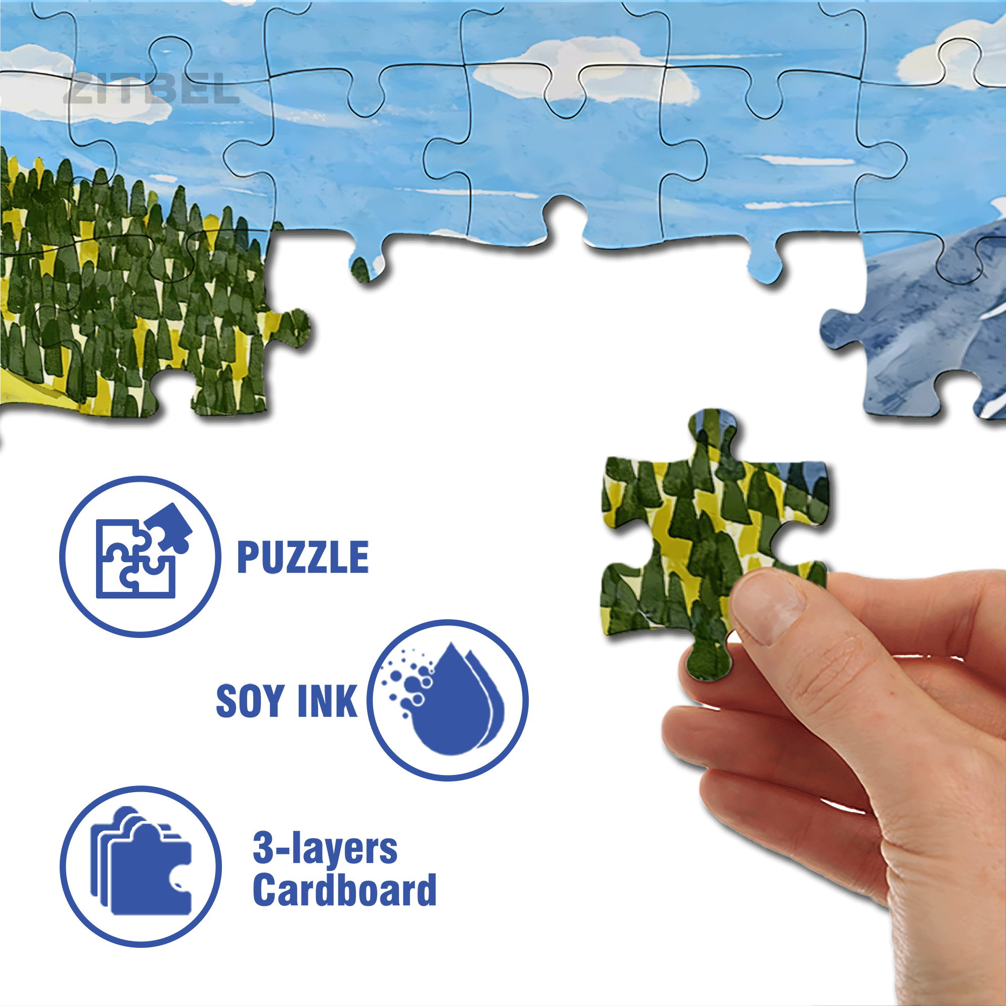 Breathing Fresh Air 500pcs/1000pcs Jigsaw Puzzle, Scratch-Resistant, Interactive Family Game & Brain-Boosting DIY Decor, Perfect for Halloween, Christmas & New Year Gifts, Family Puzzle Game