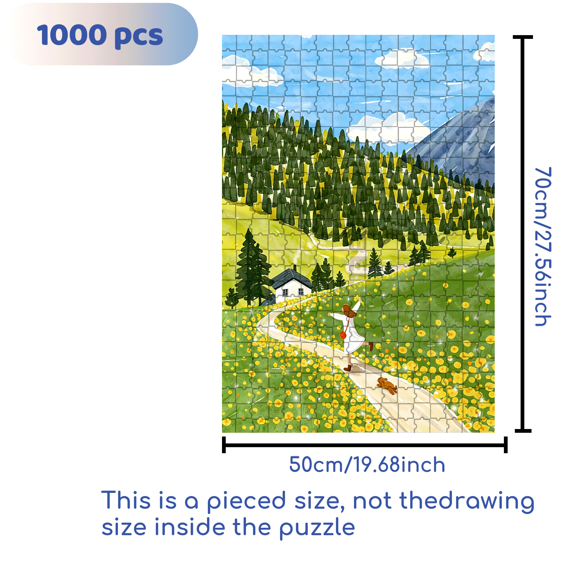 Breathing Fresh Air 500pcs/1000pcs Jigsaw Puzzle, Scratch-Resistant, Interactive Family Game & Brain-Boosting DIY Decor, Perfect for Halloween, Christmas & New Year Gifts, Family Puzzle Game