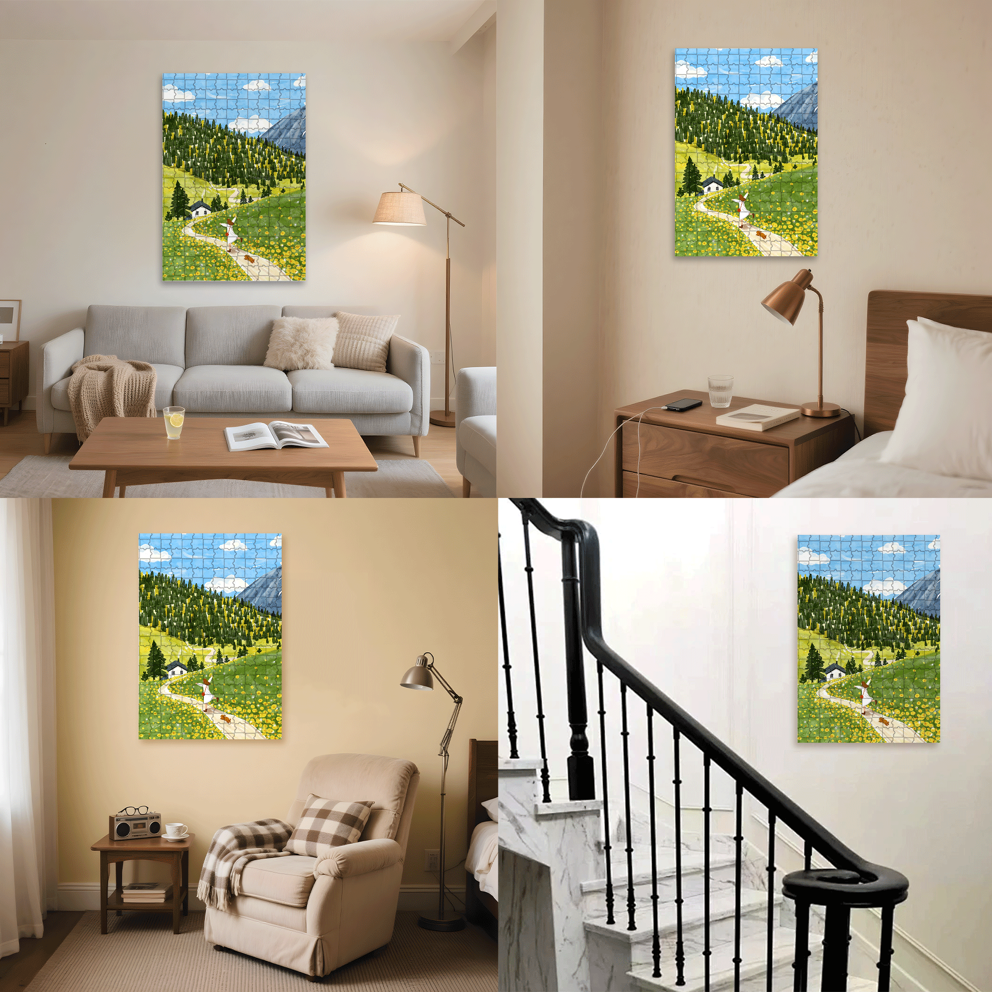 Breathing Fresh Air 500pcs/1000pcs Jigsaw Puzzle, Scratch-Resistant, Interactive Family Game & Brain-Boosting DIY Decor, Perfect for Halloween, Christmas & New Year Gifts, Family Puzzle Game