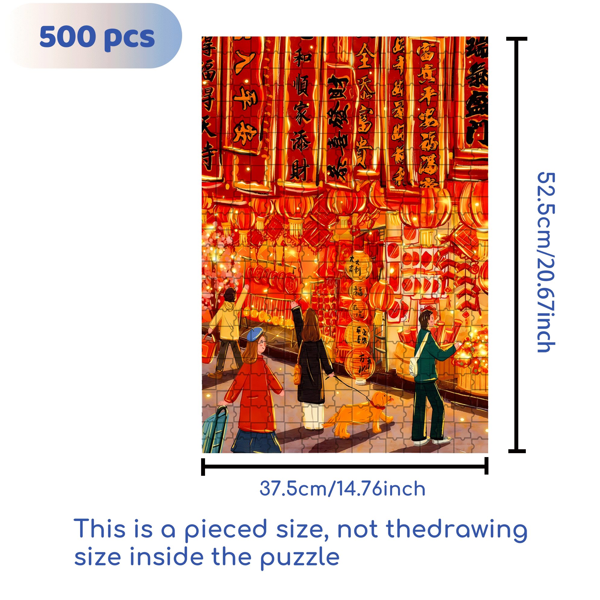 Buy Couplets 500pcs/1000pcs Jigsaw Puzzle, Scratch-Resistant, Interactive Family Game & Brain-Boosting DIY Decor, Perfect for Halloween, Christmas & New Year Gifts, Family Puzzle Game
