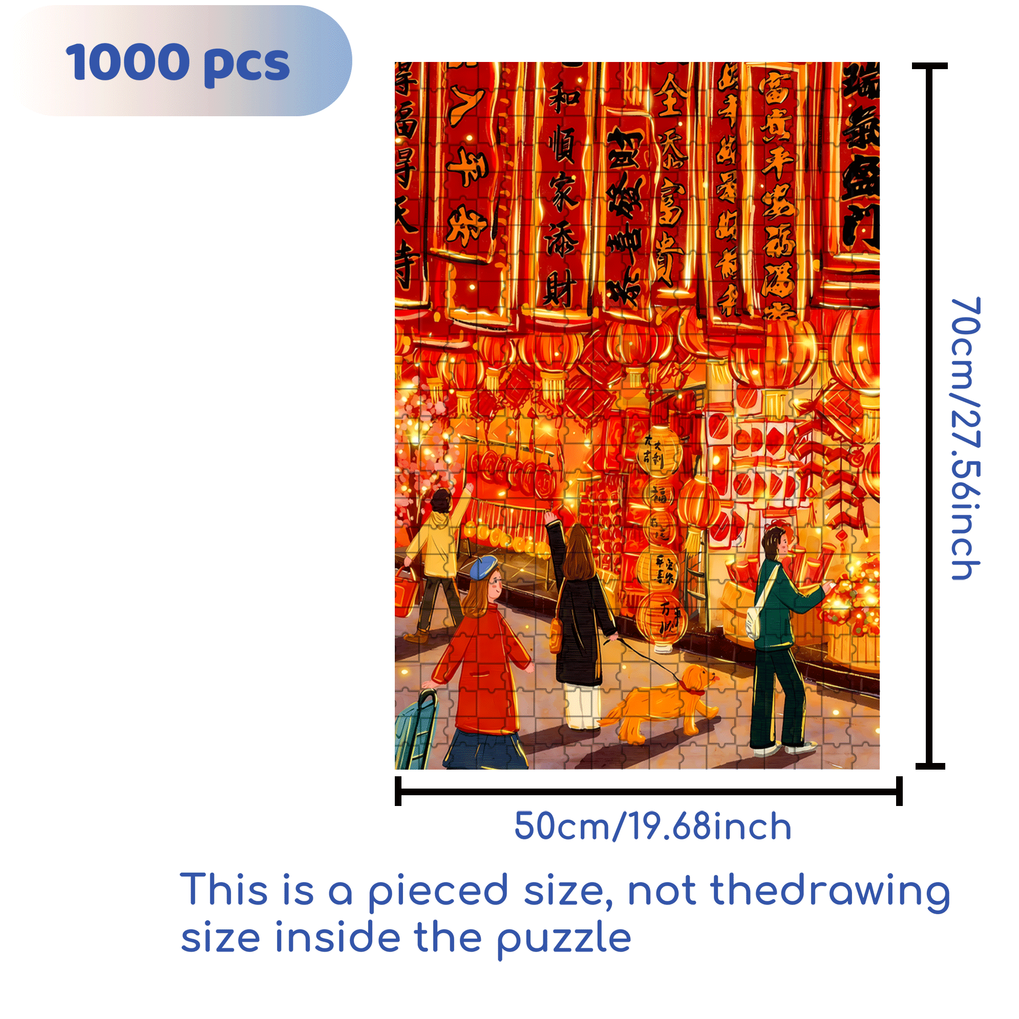 Buy Couplets 500pcs/1000pcs Jigsaw Puzzle, Scratch-Resistant, Interactive Family Game & Brain-Boosting DIY Decor, Perfect for Halloween, Christmas & New Year Gifts, Family Puzzle Game