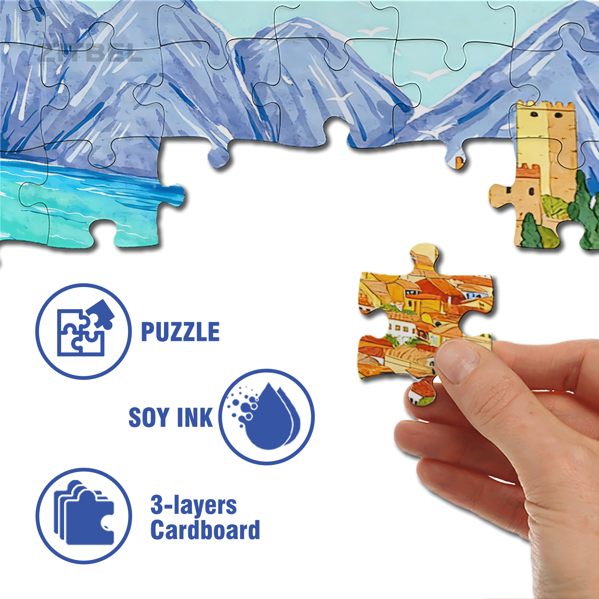 Calm Harbor 500pcs/1000pcs Jigsaw Puzzle, Scratch-Resistant, Interactive Family Game & Brain-Boosting DIY Decor, Perfect for Halloween, Christmas & New Year Gifts, Family Puzzle Game