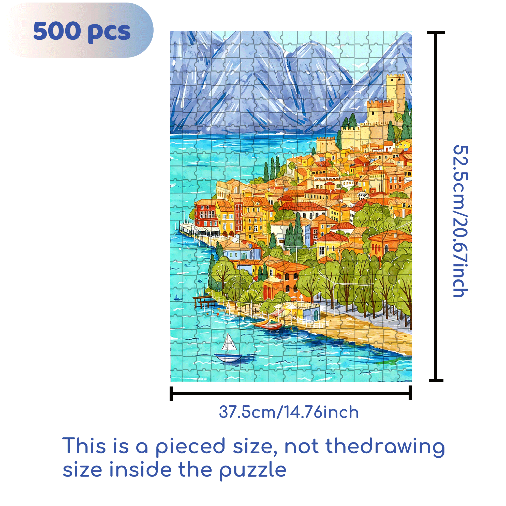 Calm Harbor 500pcs/1000pcs Jigsaw Puzzle, Scratch-Resistant, Interactive Family Game & Brain-Boosting DIY Decor, Perfect for Halloween, Christmas & New Year Gifts, Family Puzzle Game