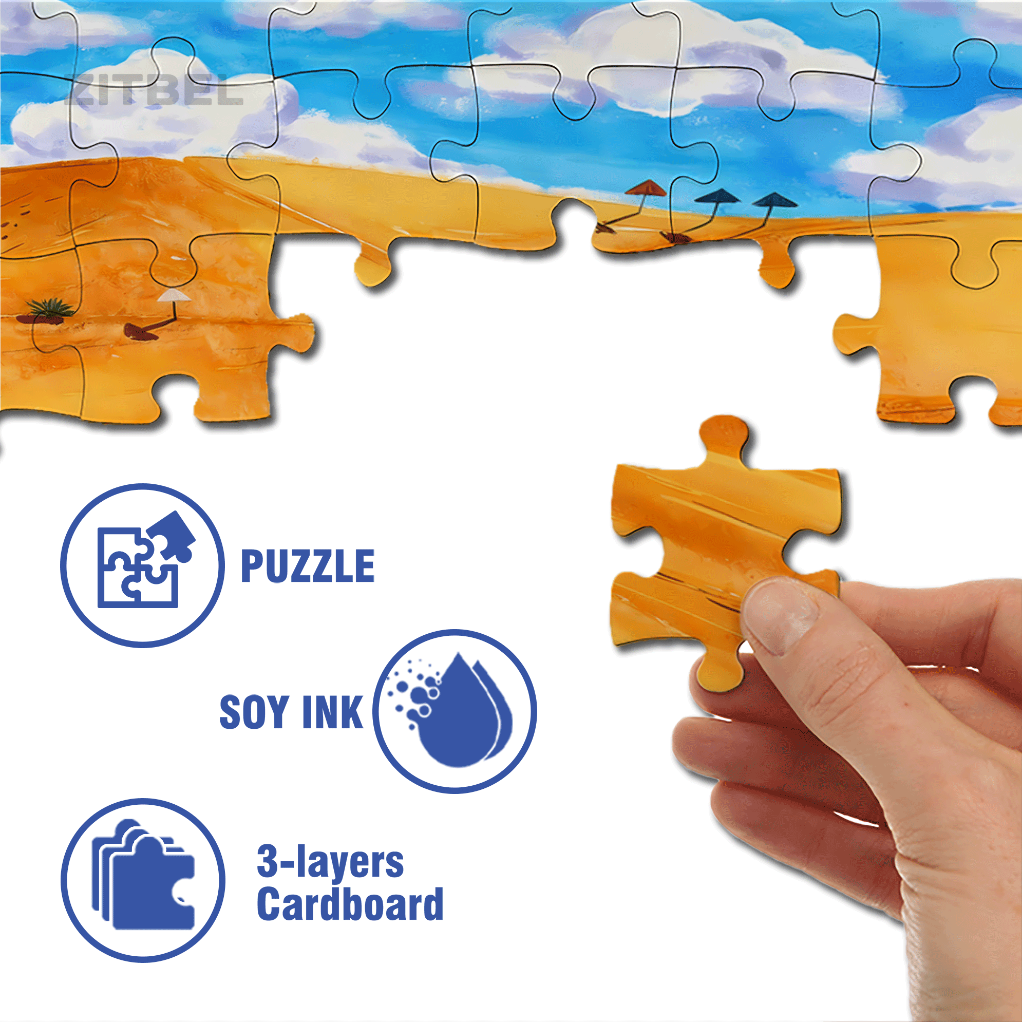Camel Bell Sound 500pcs/1000pcs Jigsaw Puzzle, Scratch-Resistant, Interactive Family Game & Brain-Boosting DIY Decor, Perfect for Halloween, Christmas & New Year Gifts, Family Puzzle Game