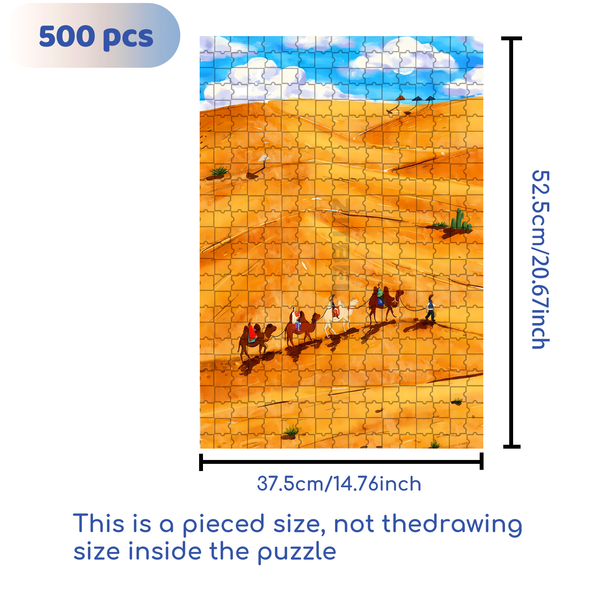 Camel Bell Sound 500pcs/1000pcs Jigsaw Puzzle, Scratch-Resistant, Interactive Family Game & Brain-Boosting DIY Decor, Perfect for Halloween, Christmas & New Year Gifts, Family Puzzle Game