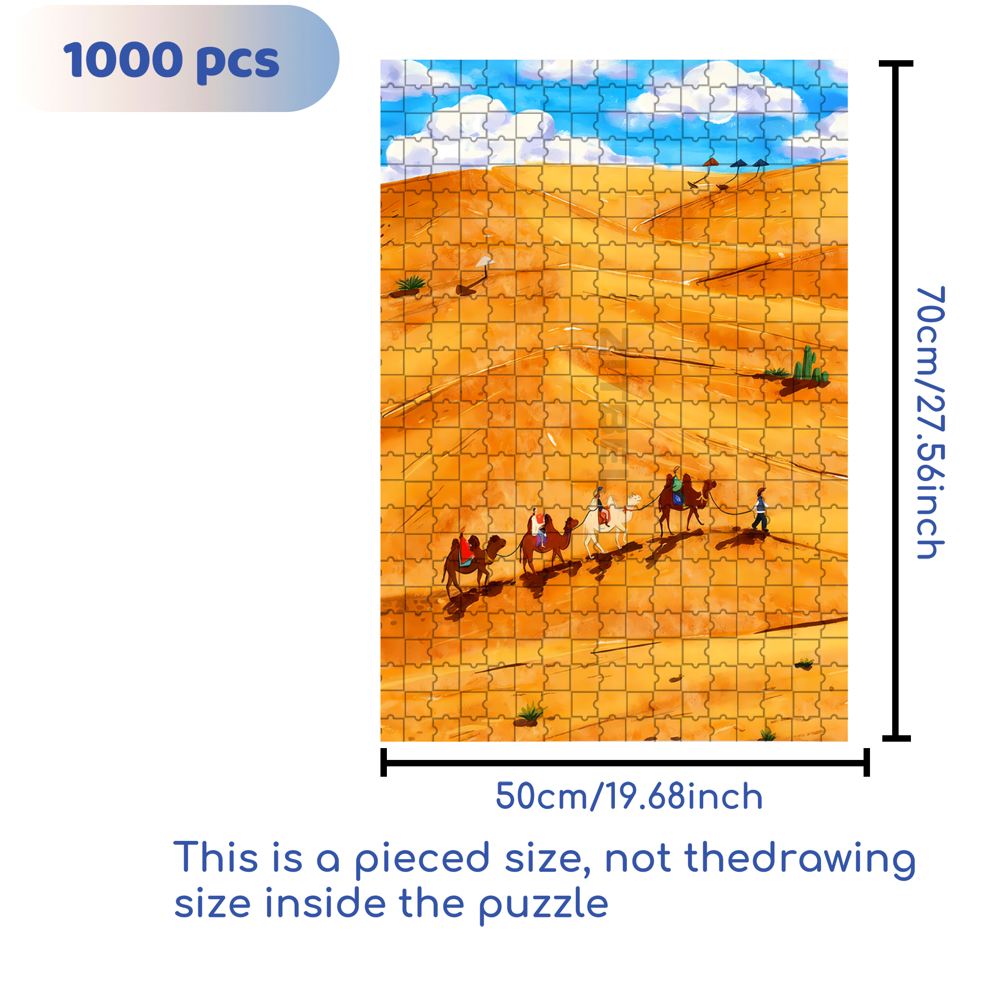 Camel Bell Sound 500pcs/1000pcs Jigsaw Puzzle, Scratch-Resistant, Interactive Family Game & Brain-Boosting DIY Decor, Perfect for Halloween, Christmas & New Year Gifts, Family Puzzle Game