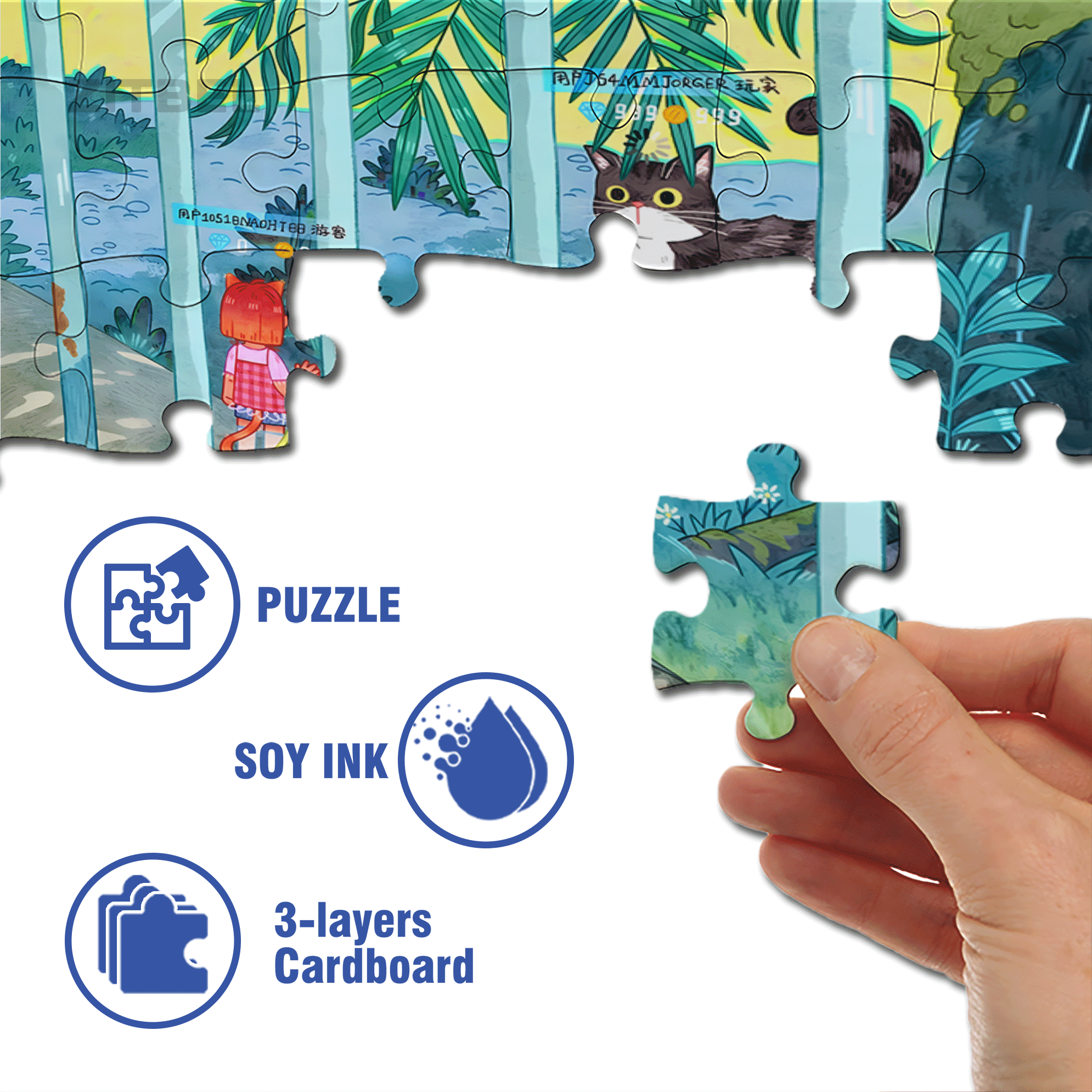Cat World 500pcs/1000pcs Jigsaw Puzzle, Scratch-Resistant, Interactive Family Game & Brain-Boosting DIY Decor, Perfect for Halloween, Christmas & New Year Gifts, Family Puzzle Game